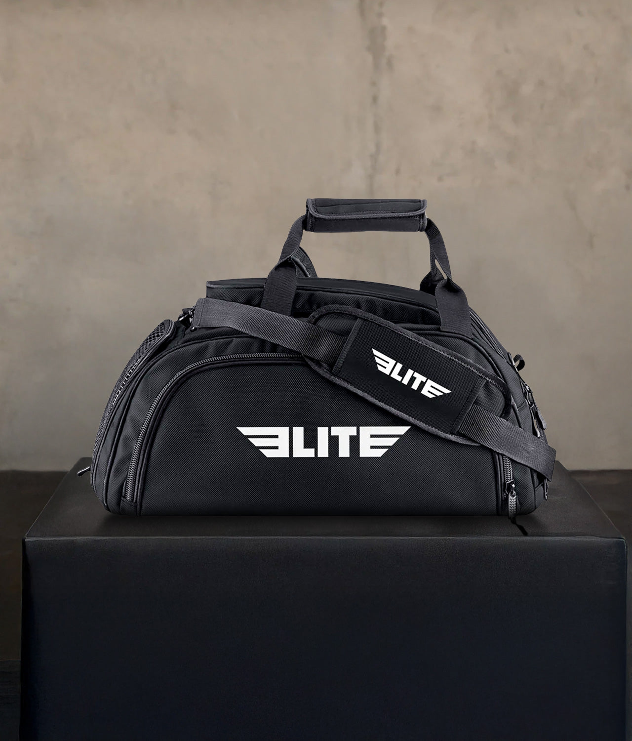 Elite Sports Warrior Series Black Large Duffel Brazilian Jiu Jitsu BJJ Gear Gym Bag Backpack Elite Sports