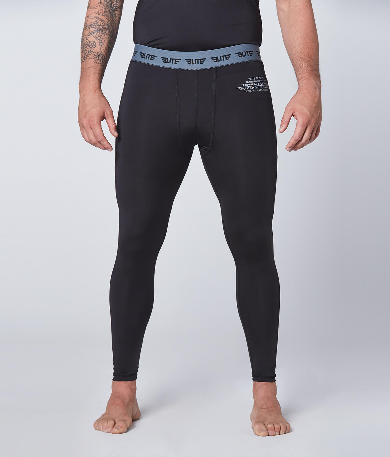 Elite Sports Plain Black Compression Wrestling Spat Pants