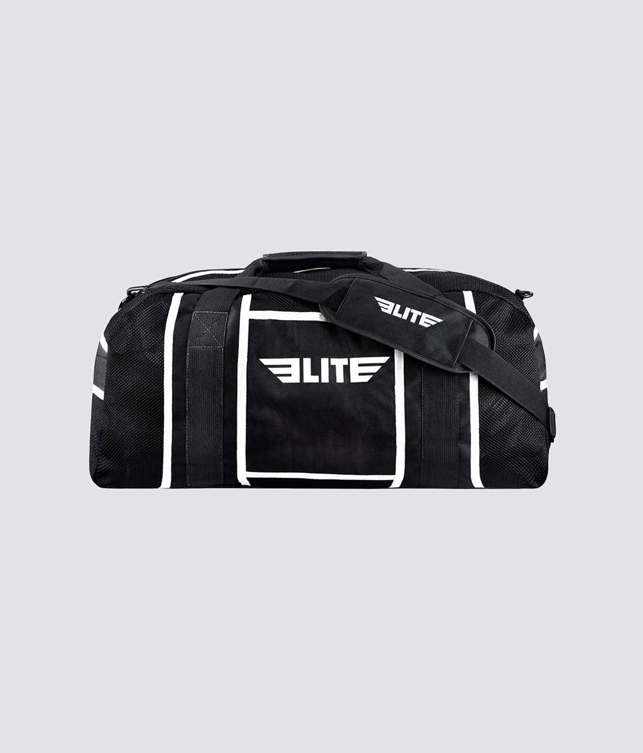 Elite Sports Warrior Series Blackwhite Strip Large Duffel Crossfit Gear Gym Bag Elite Sports 