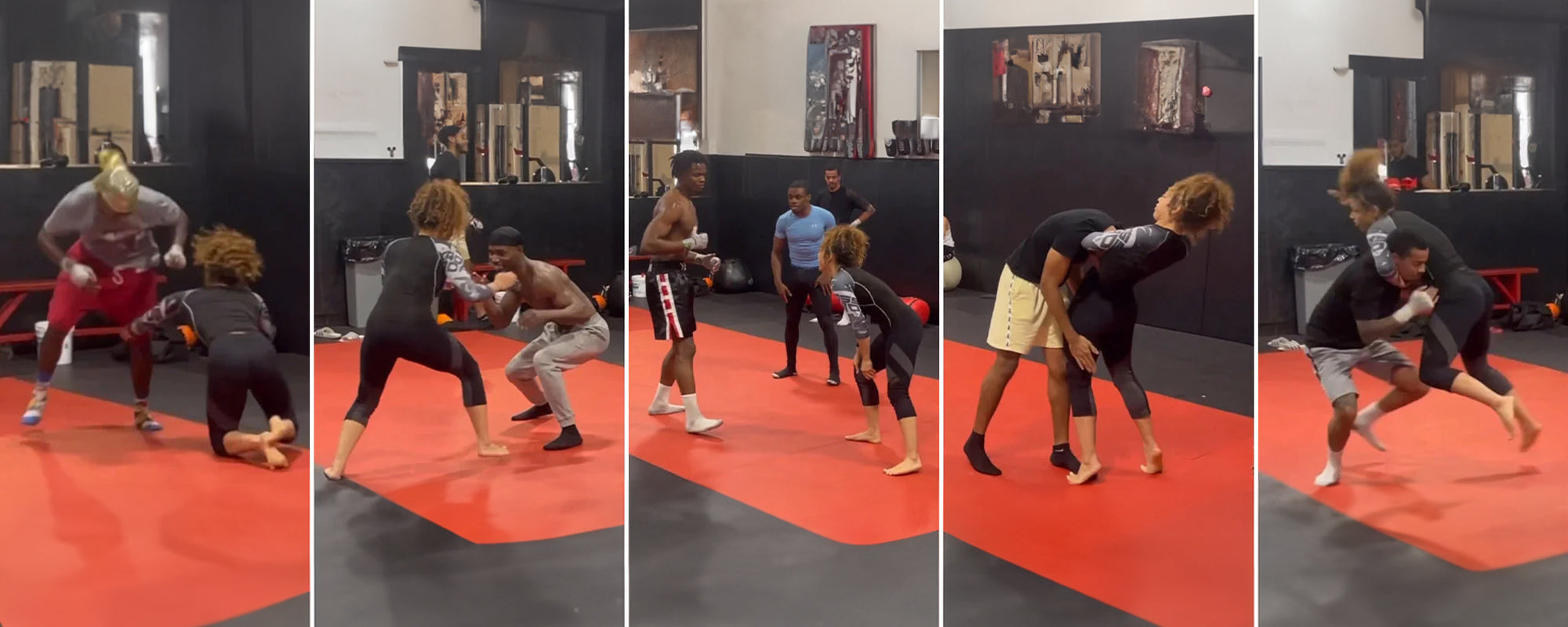 A Female BJJ Fighter Submits All Sturdy Guys At Boxing Gym