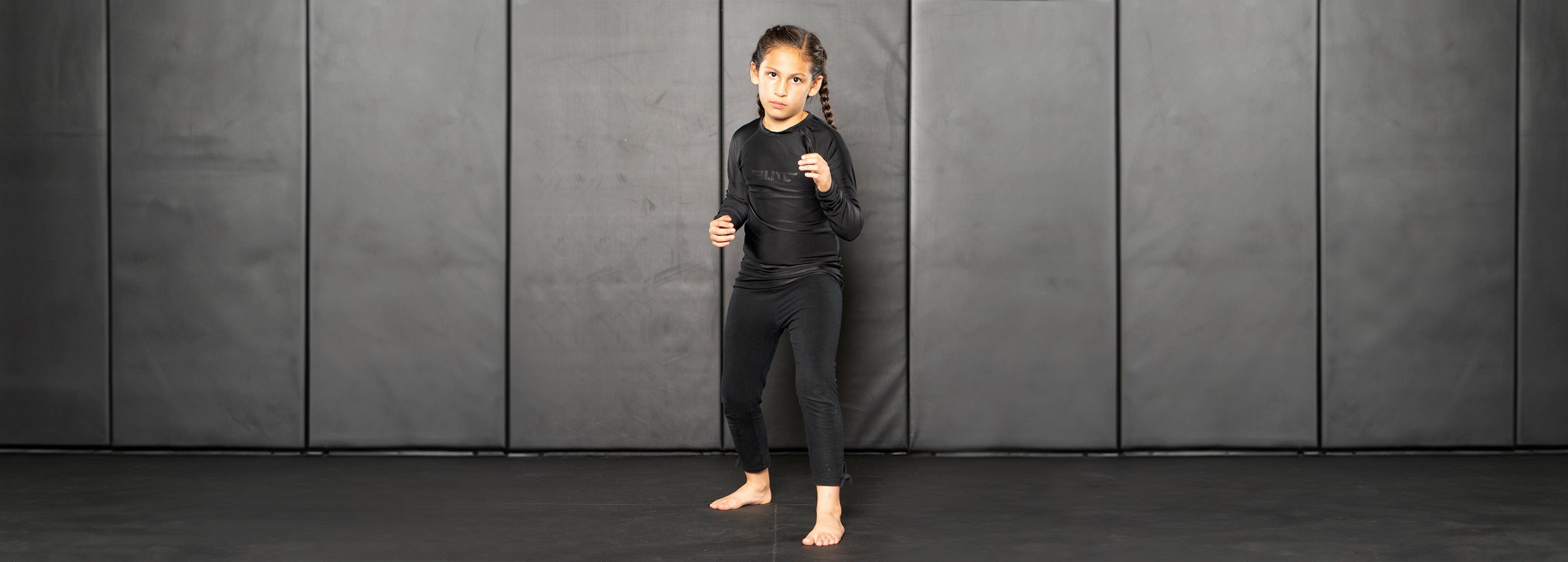 Kid's Girls Yoga Pants Workout Leggings Jiu-Jitsu 018 - Smoke