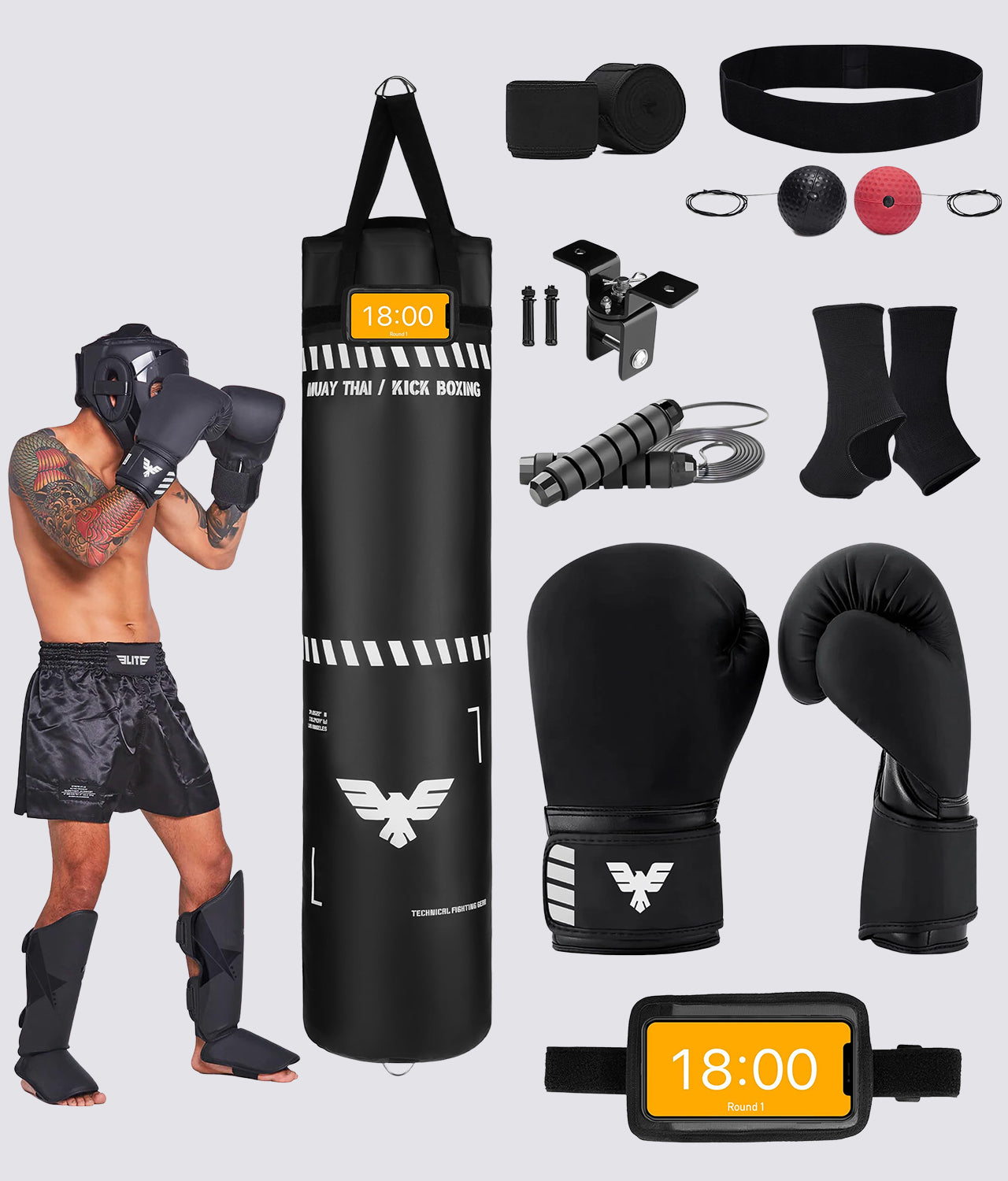 Adults Essential 6 ft Muay Thai Punching Bag Set