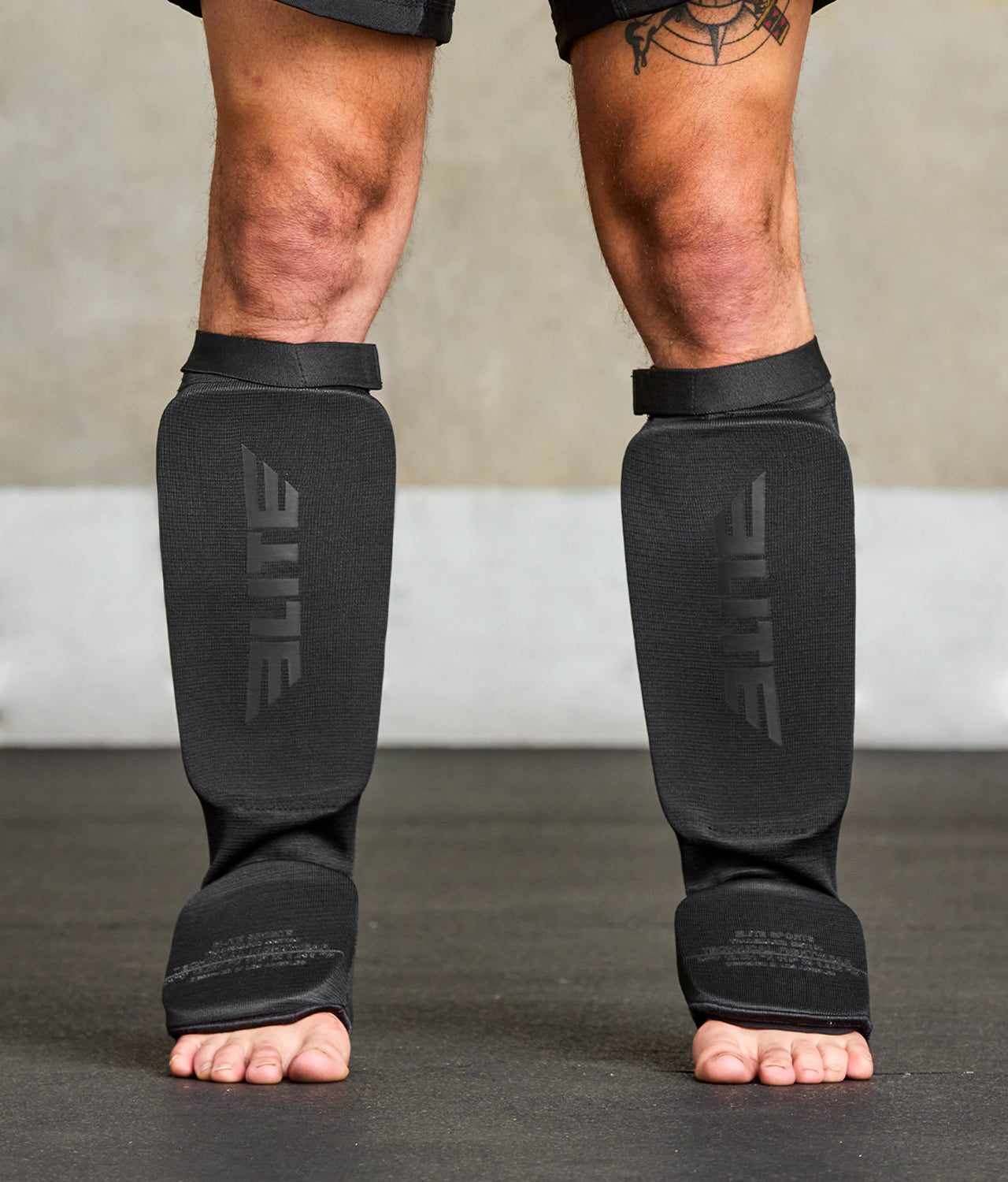 Adults' Standard Black/Black MMA Shin Guards