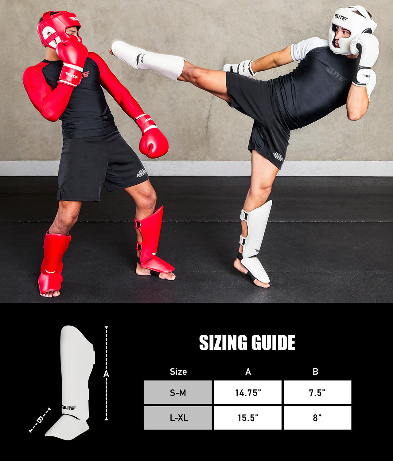 Adults' Plain White Muay Thai Shin Guards