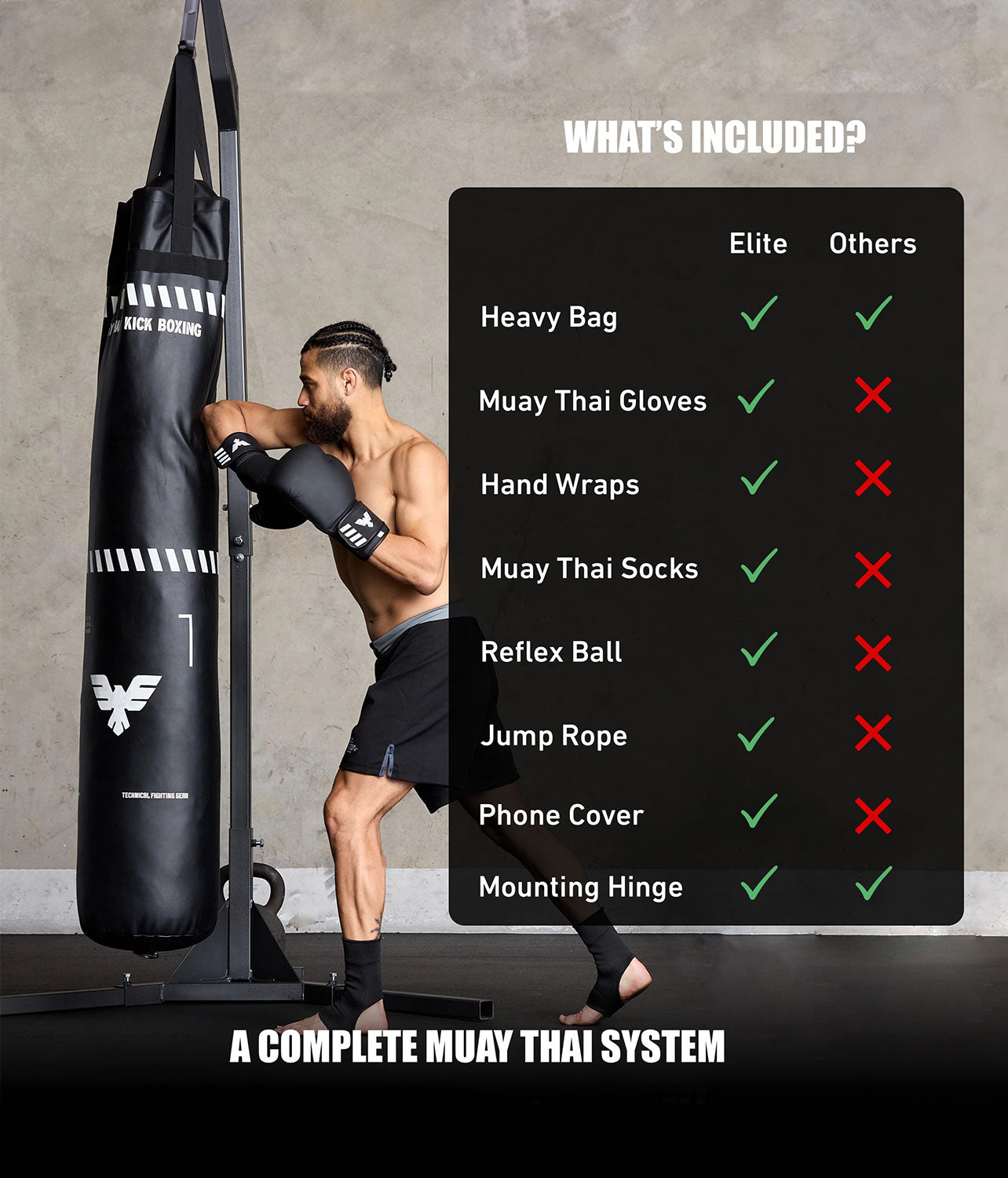 Adults Essential 6 ft Muay Thai Punching Bag Set