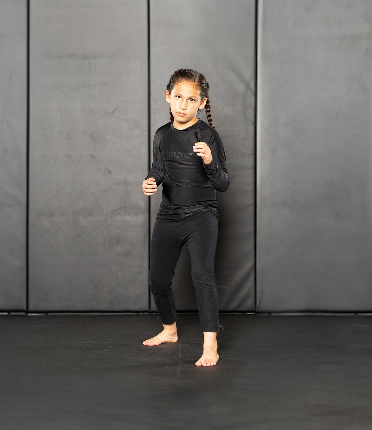 Kids' Girls Yoga Pants Workout Leggings Jiu-Jitsu 002 Midnight