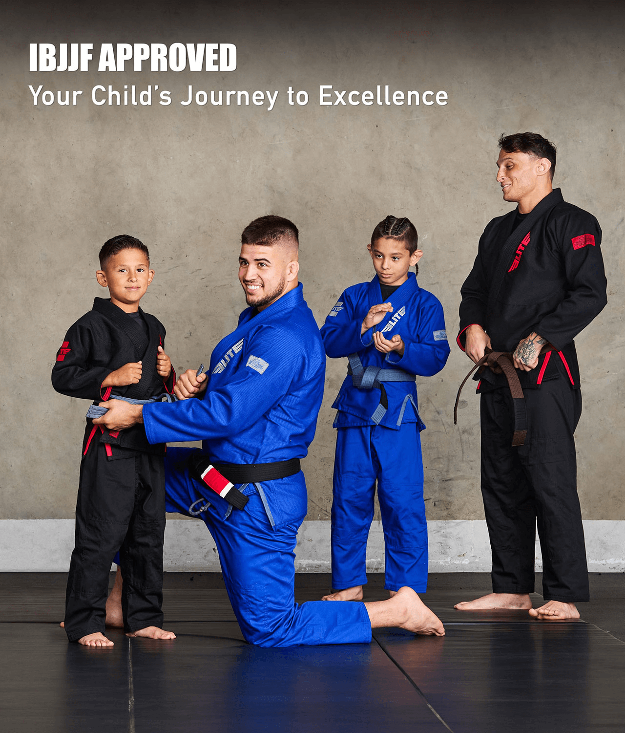 elite core black boys ibjjf approved bjj gi