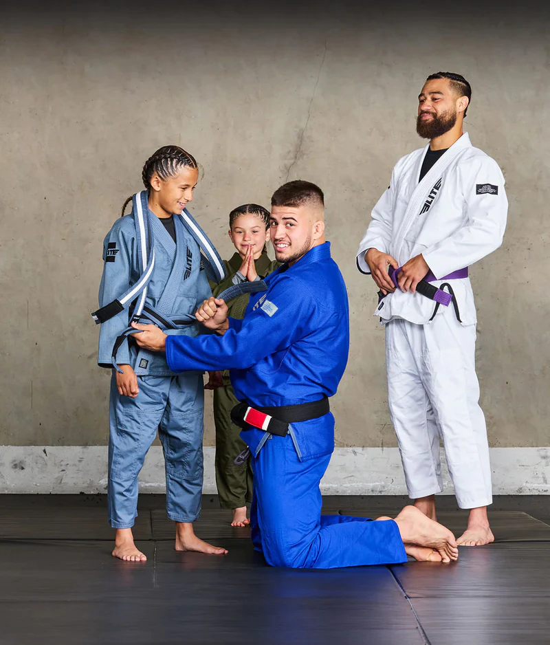 elite core gray boys preshrunk bjj gi