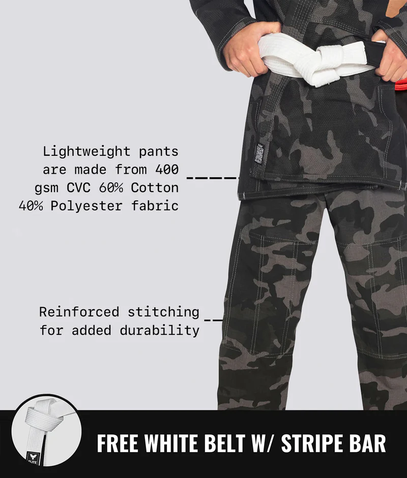 elite core white boys preshrunk bjj gi