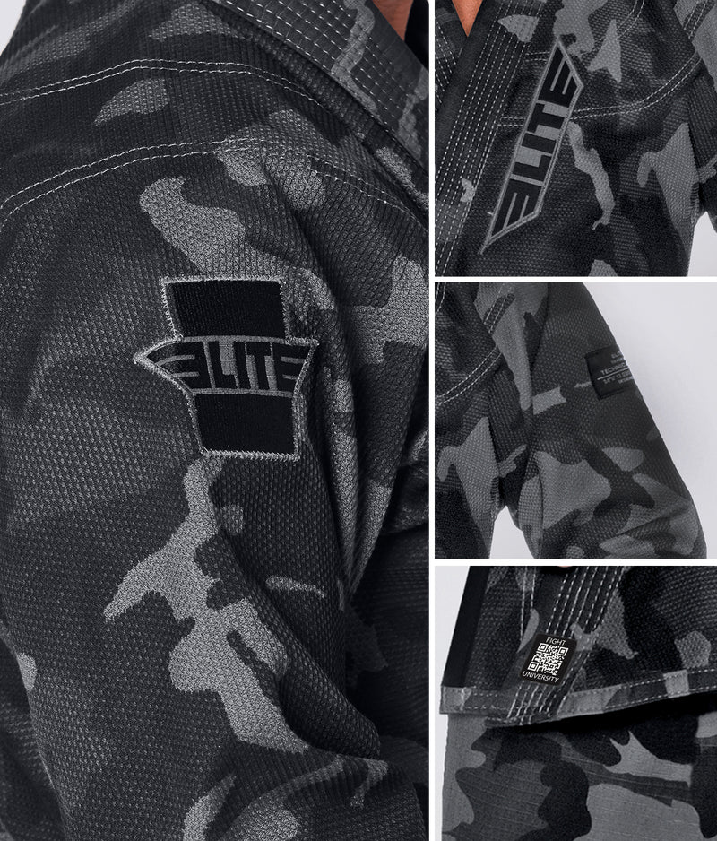 elite core gray camo girls bjj gi size chart