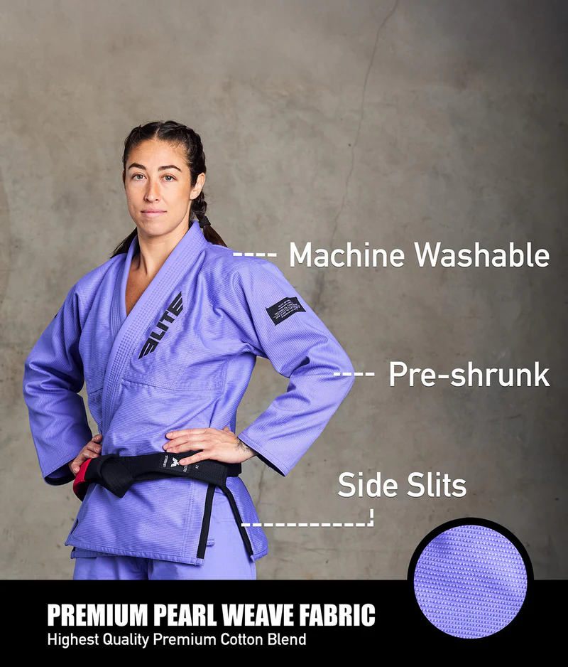 elite core purple womens bjj kimono fabric