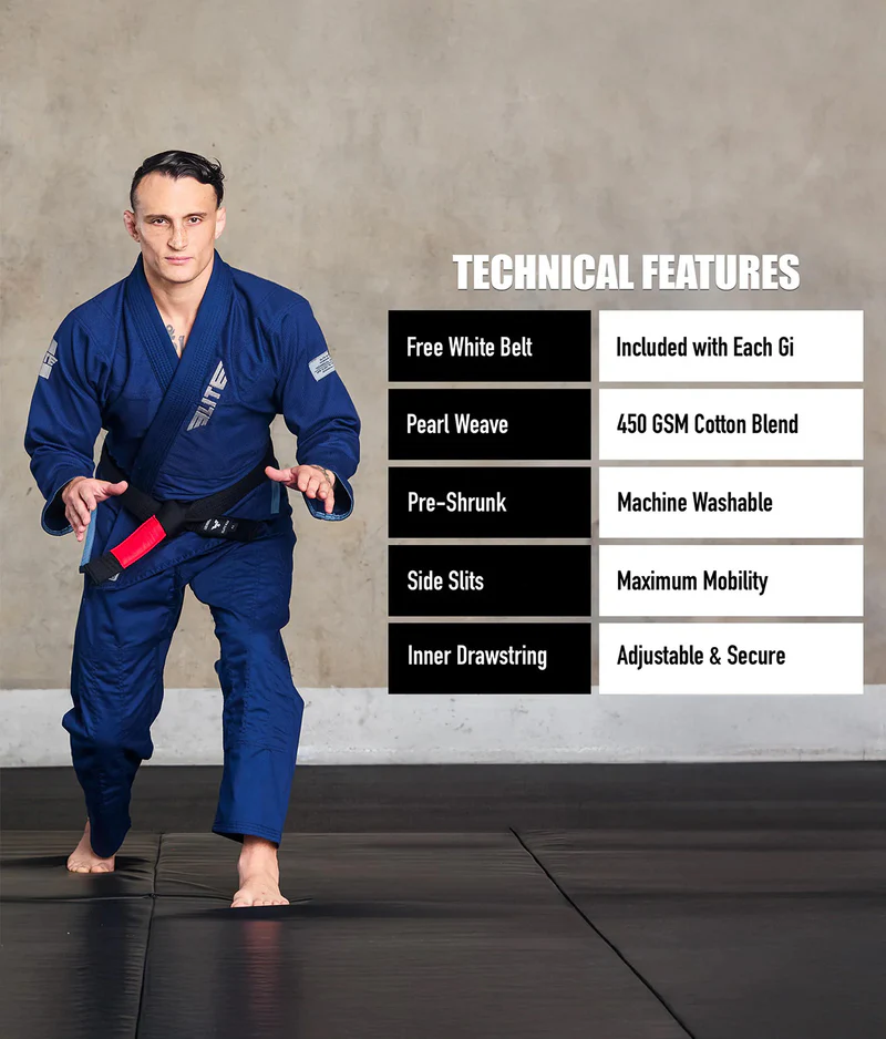 elite core navy mens bjj uniform technical features