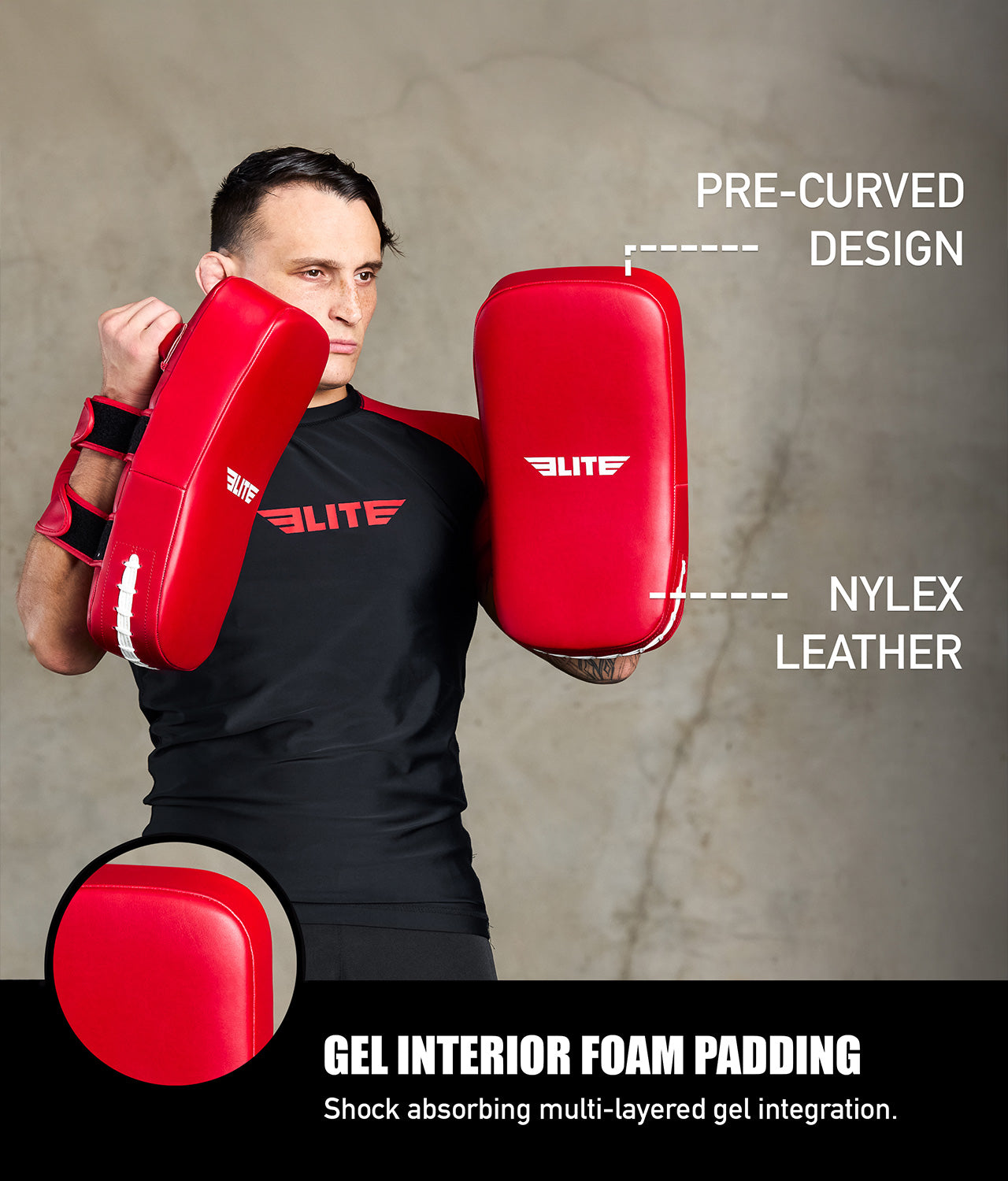 Adults Plain Red Muay Thai Kick Pad