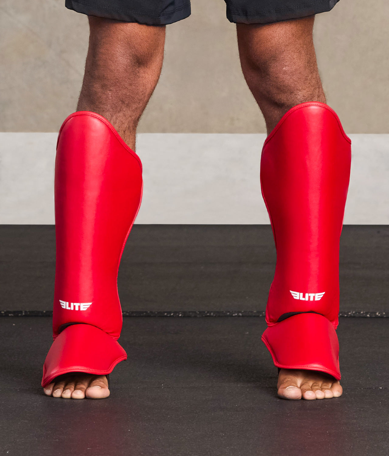 Adults' Plain Red Muay Thai Shin Guards