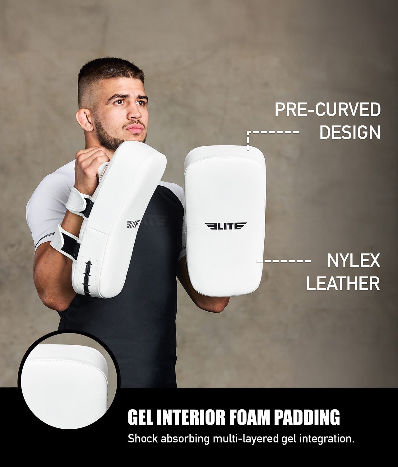 Adults Plain White Muay Thai Kick Pad