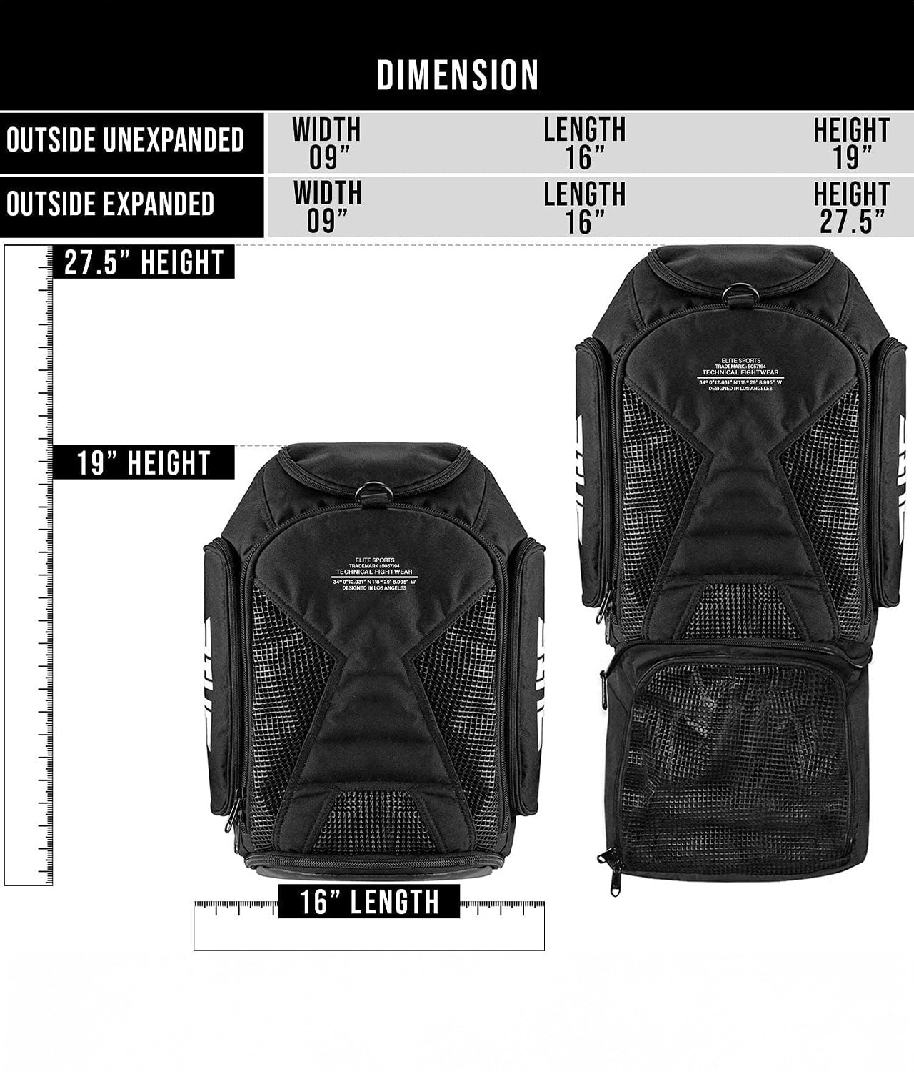 Convertible Black MMA Gear Gym Bag & Backpack