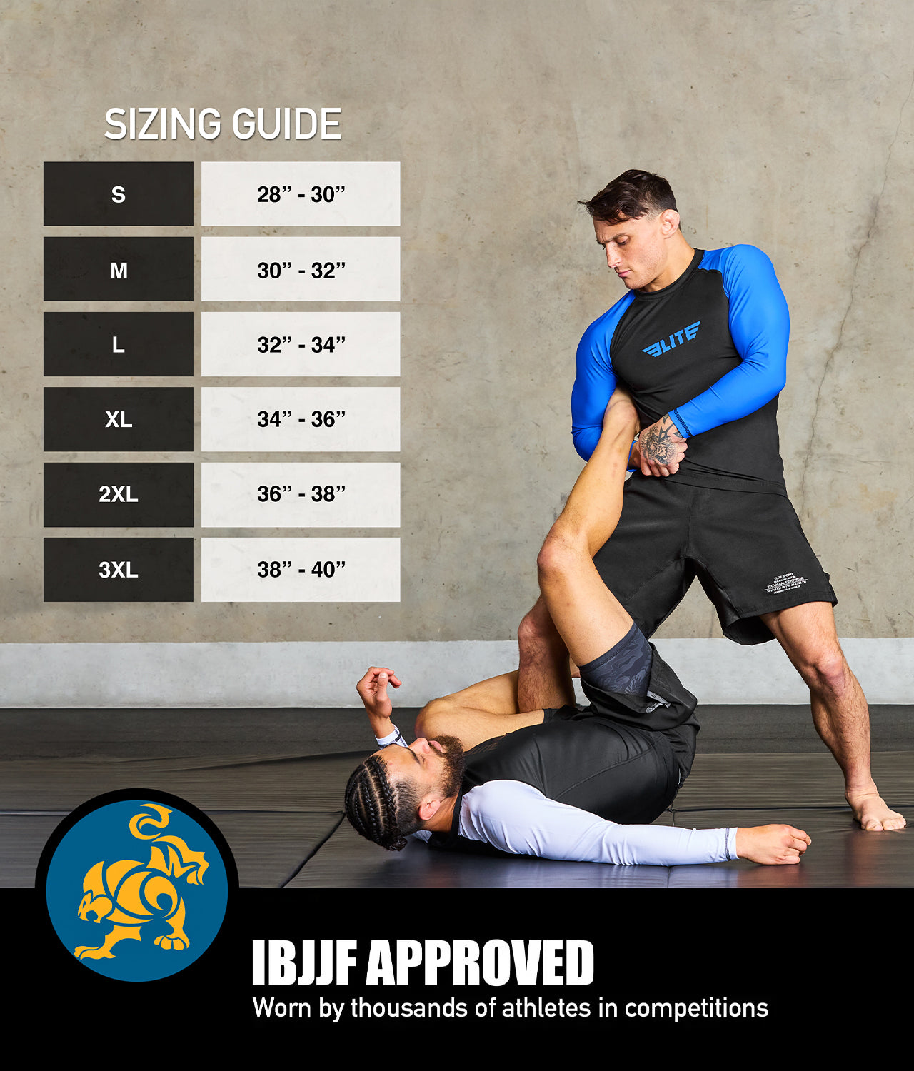 elite sports black jack series gray adults bjj grappling shorts sizing guide