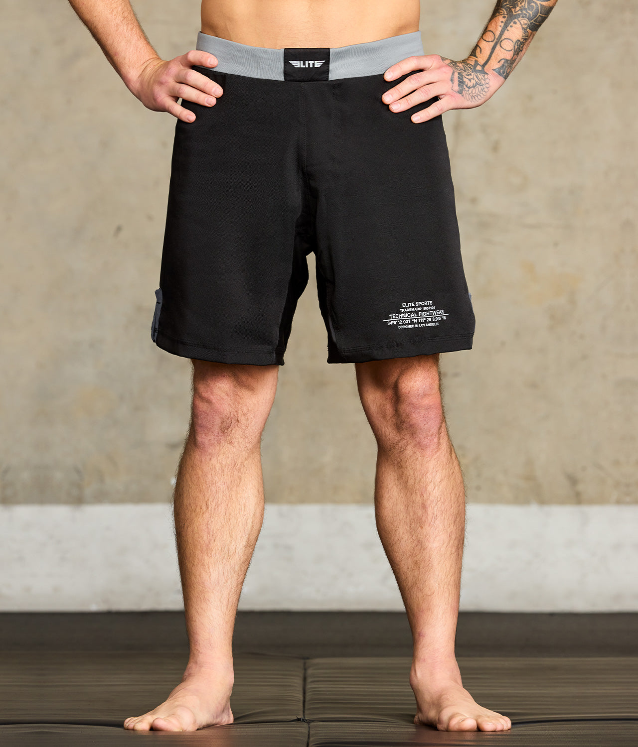 Men's Black Jack Gray Brazilian Jiu Jitsu BJJ No Gi Shorts