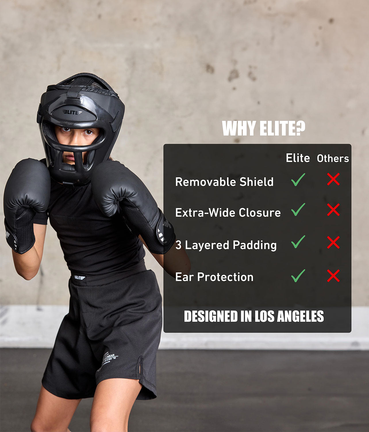 Kids' Black Boxing Safety Headgear