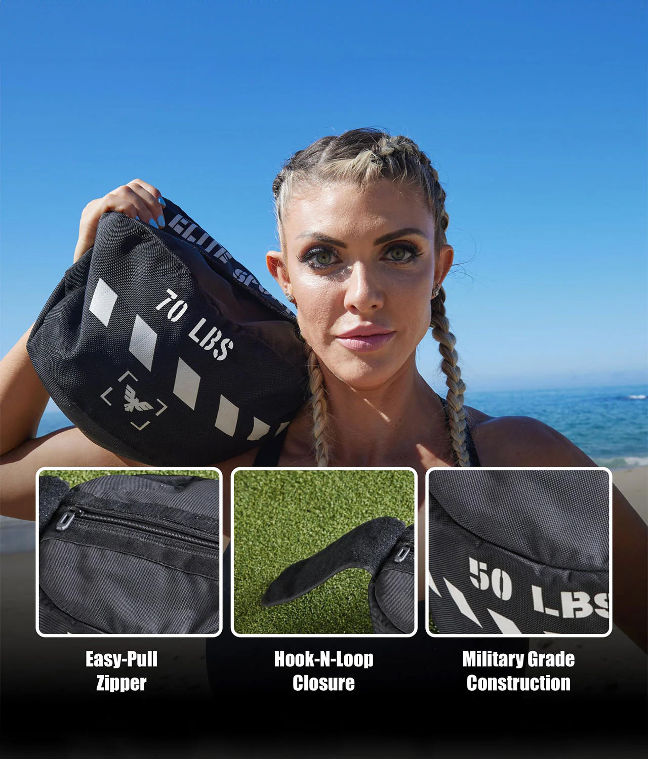 Core Black Round Sand Bag 100 lbs