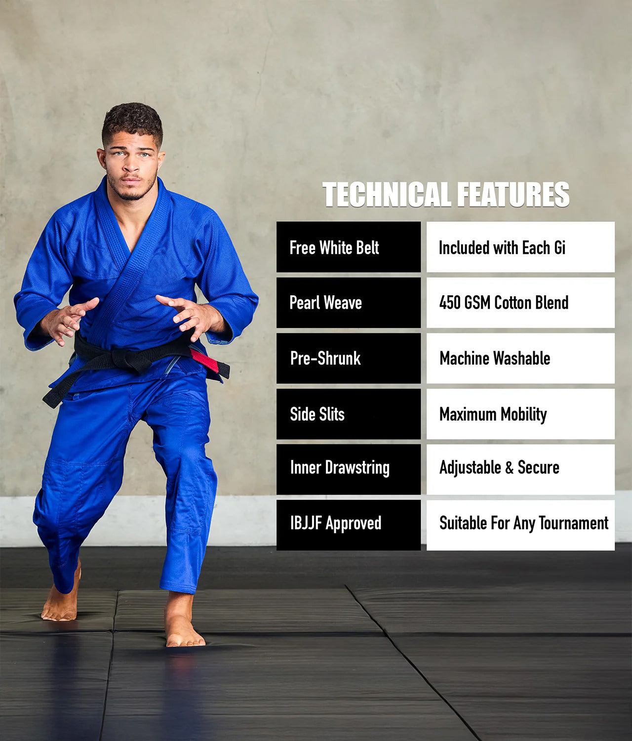 Men's Essential Blue Brazilian Jiu Jitsu BJJ Gi