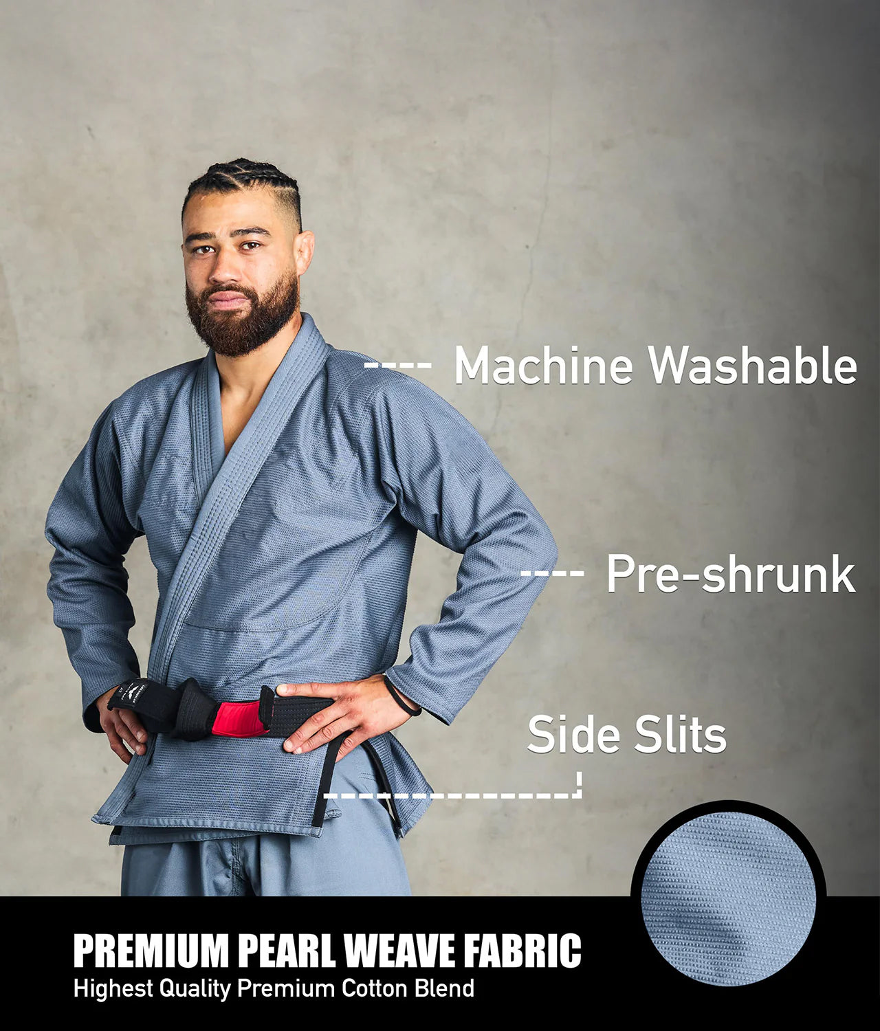 Men's Essential Gray Brazilian Jiu Jitsu BJJ Gi