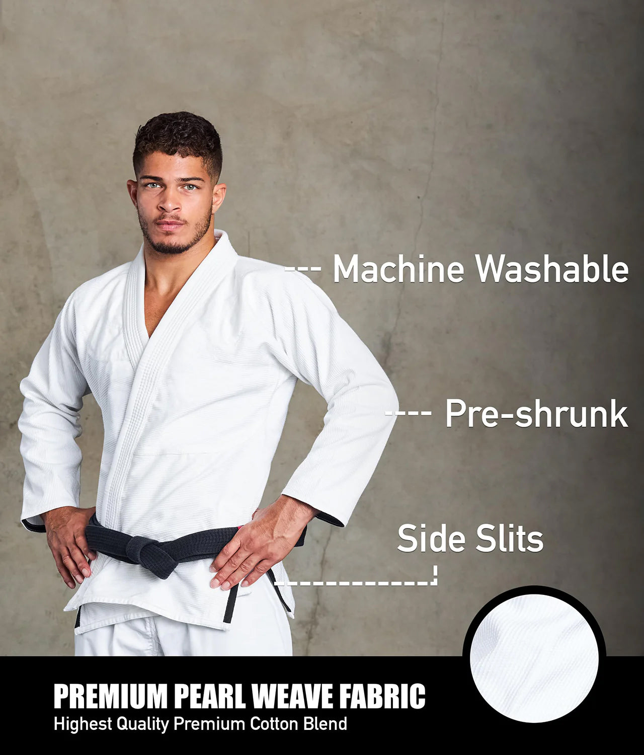 Men's Essential White Brazilian Jiu Jitsu BJJ Gi