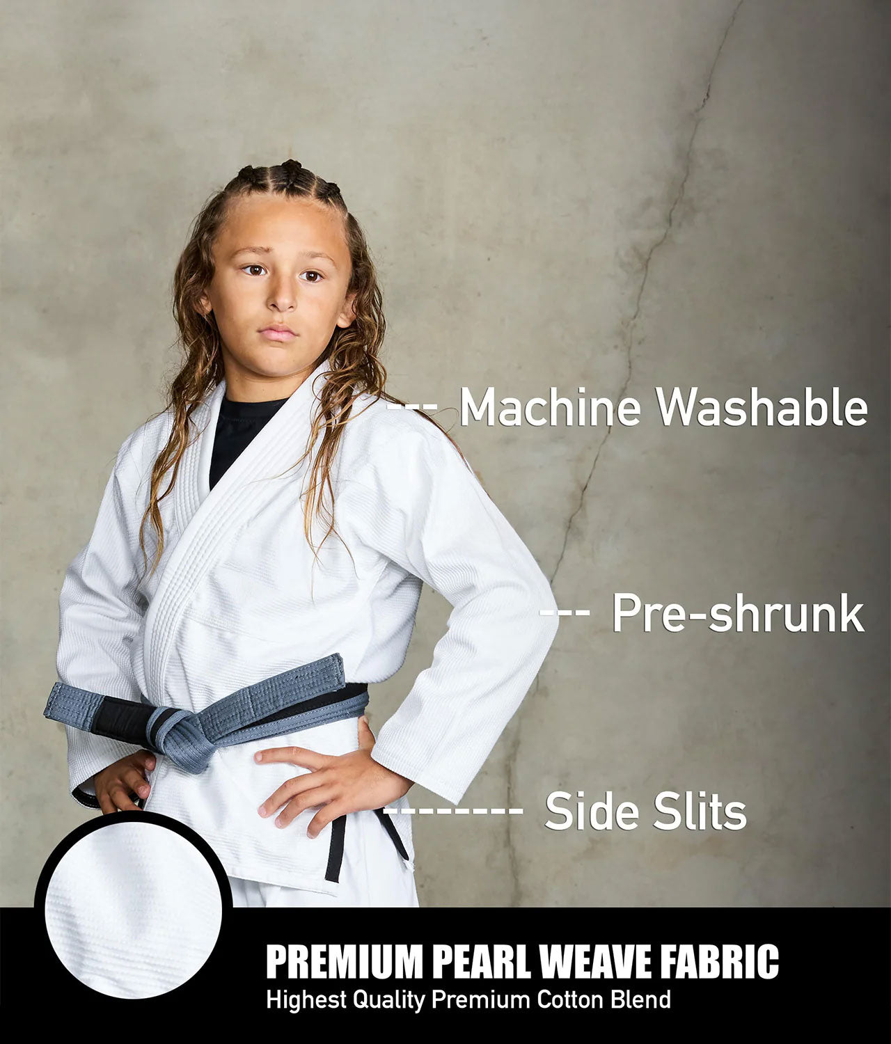 Kids' Essential White Brazilian Jiu Jitsu BJJ Gi