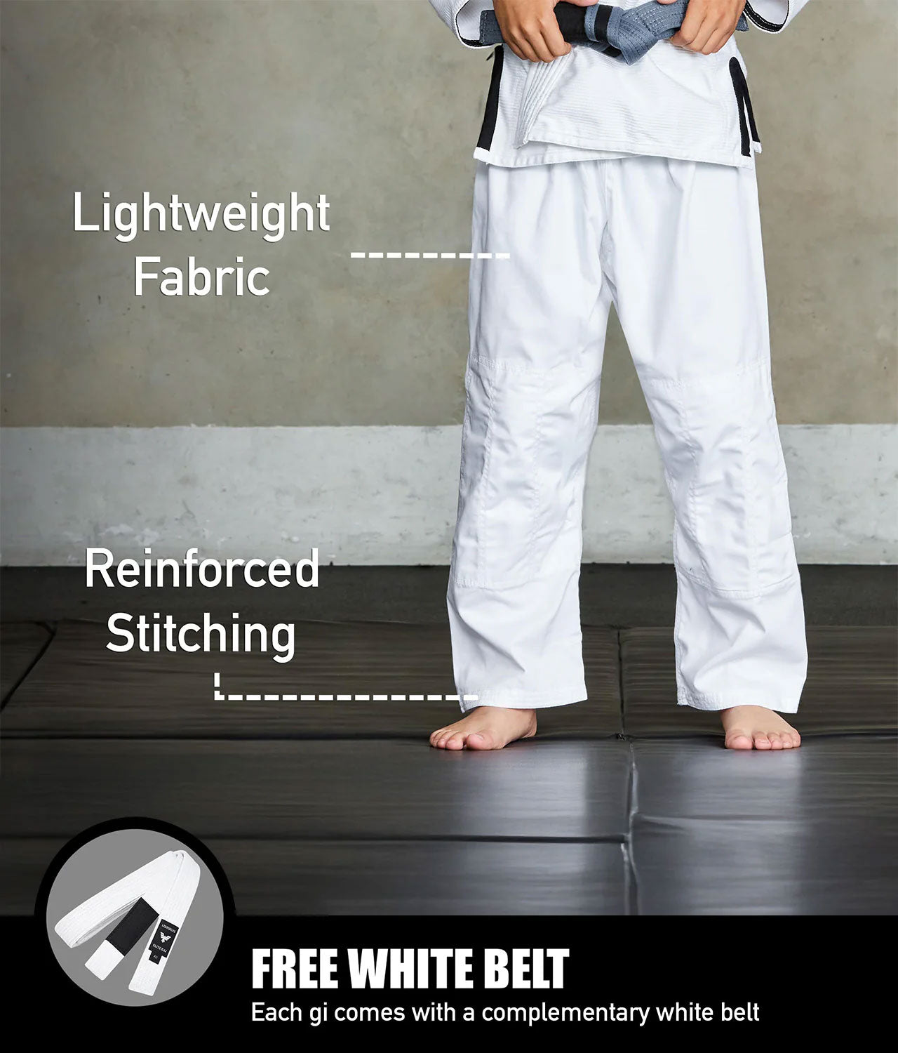 Kids' Essential White Brazilian Jiu Jitsu BJJ Gi