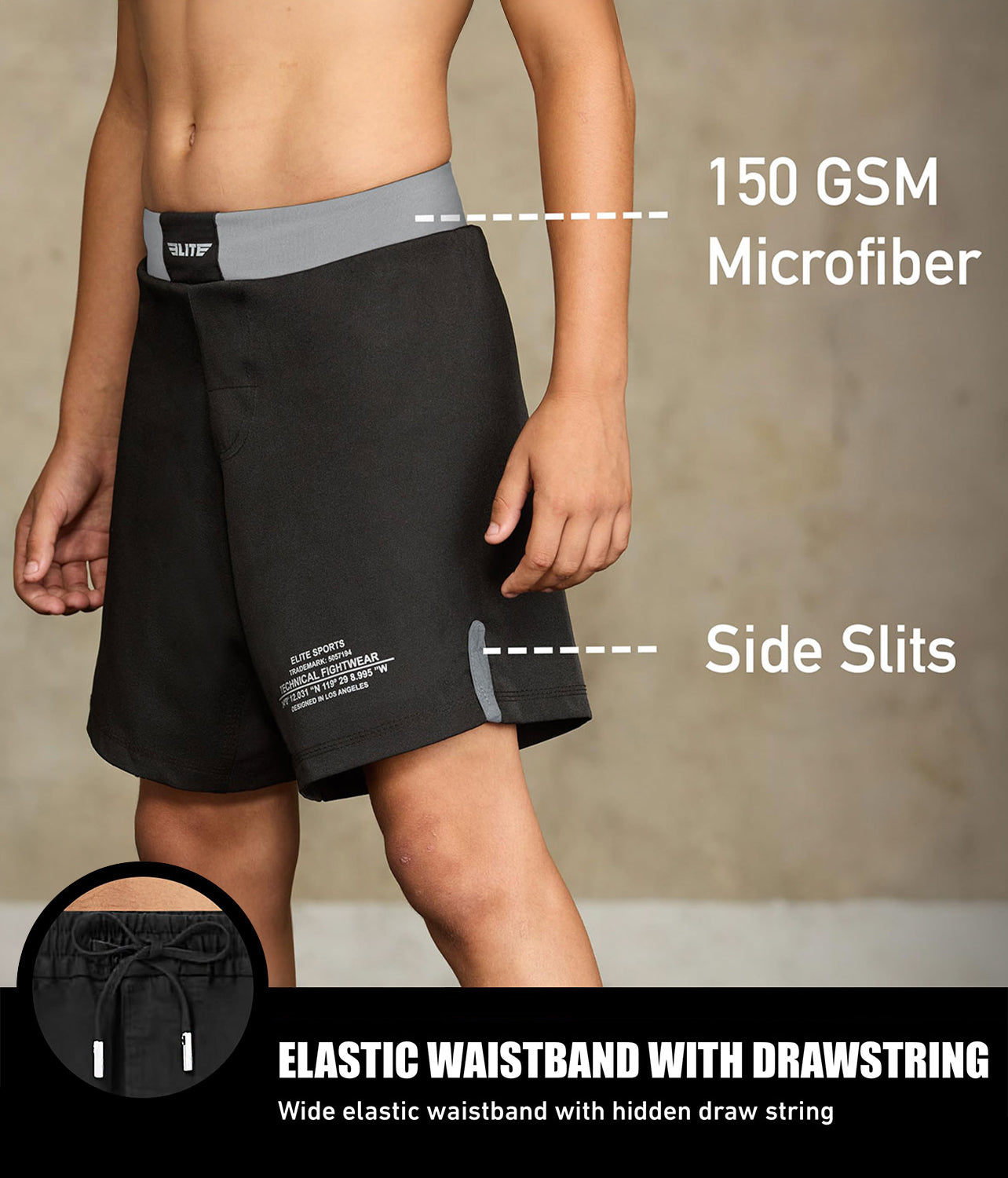 Kids' Black Jack Gray Kids Wrestling Shorts