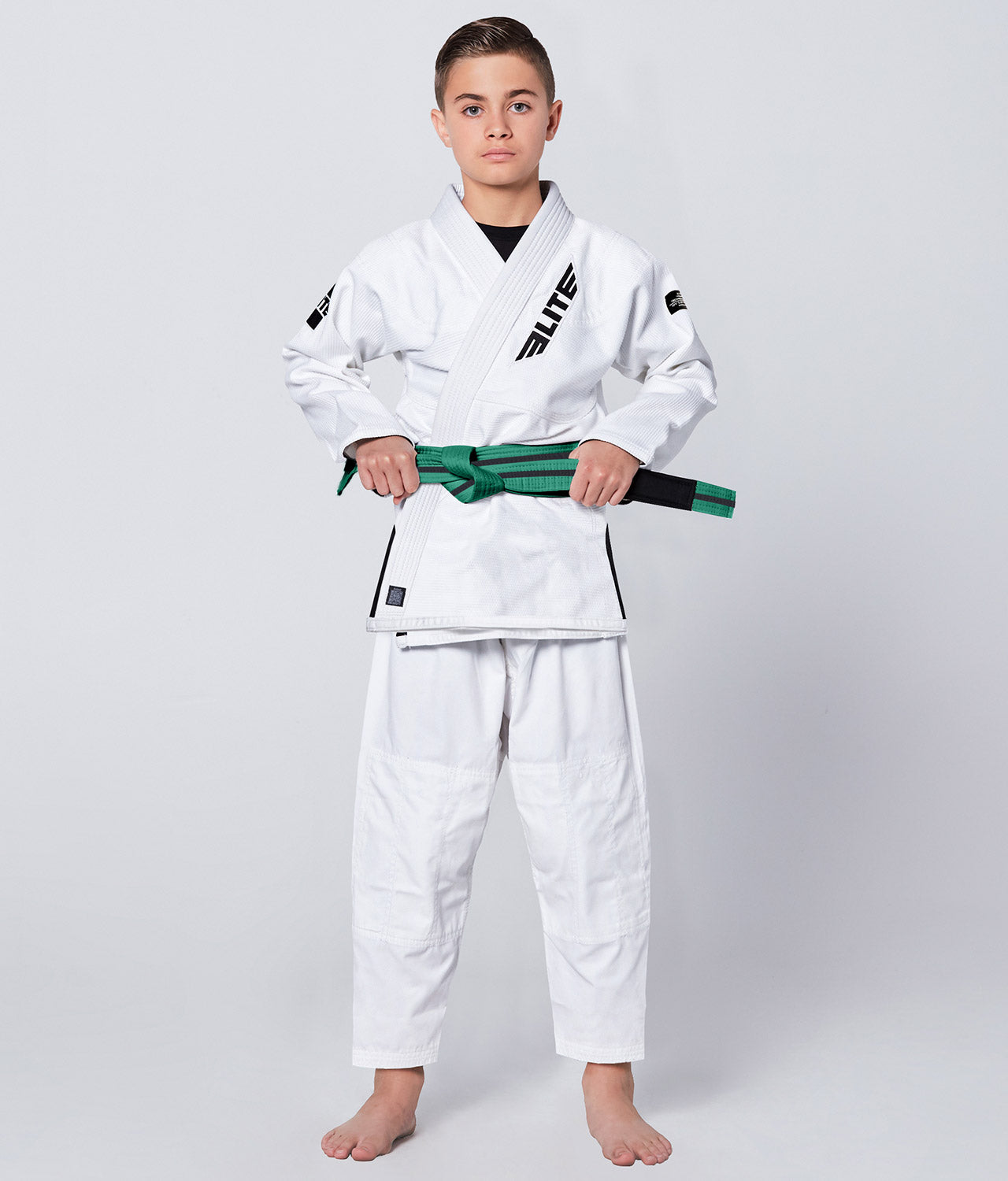 Elite Sports Kids Brazilian Jiu Jitsu BJJ Green Black Belt