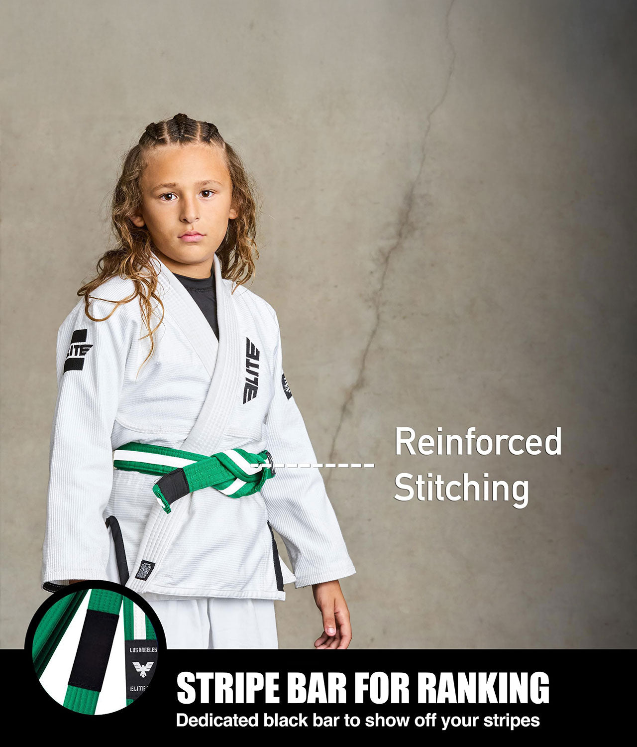 Brazilian Jiu Jitsu Kids BJJ Green/White Belt