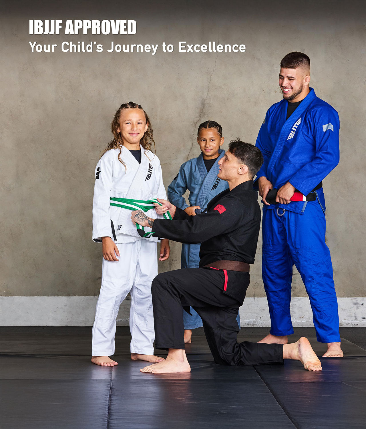 Kids' Brazilian Jiu Jitsu BJJ Green/White Belt