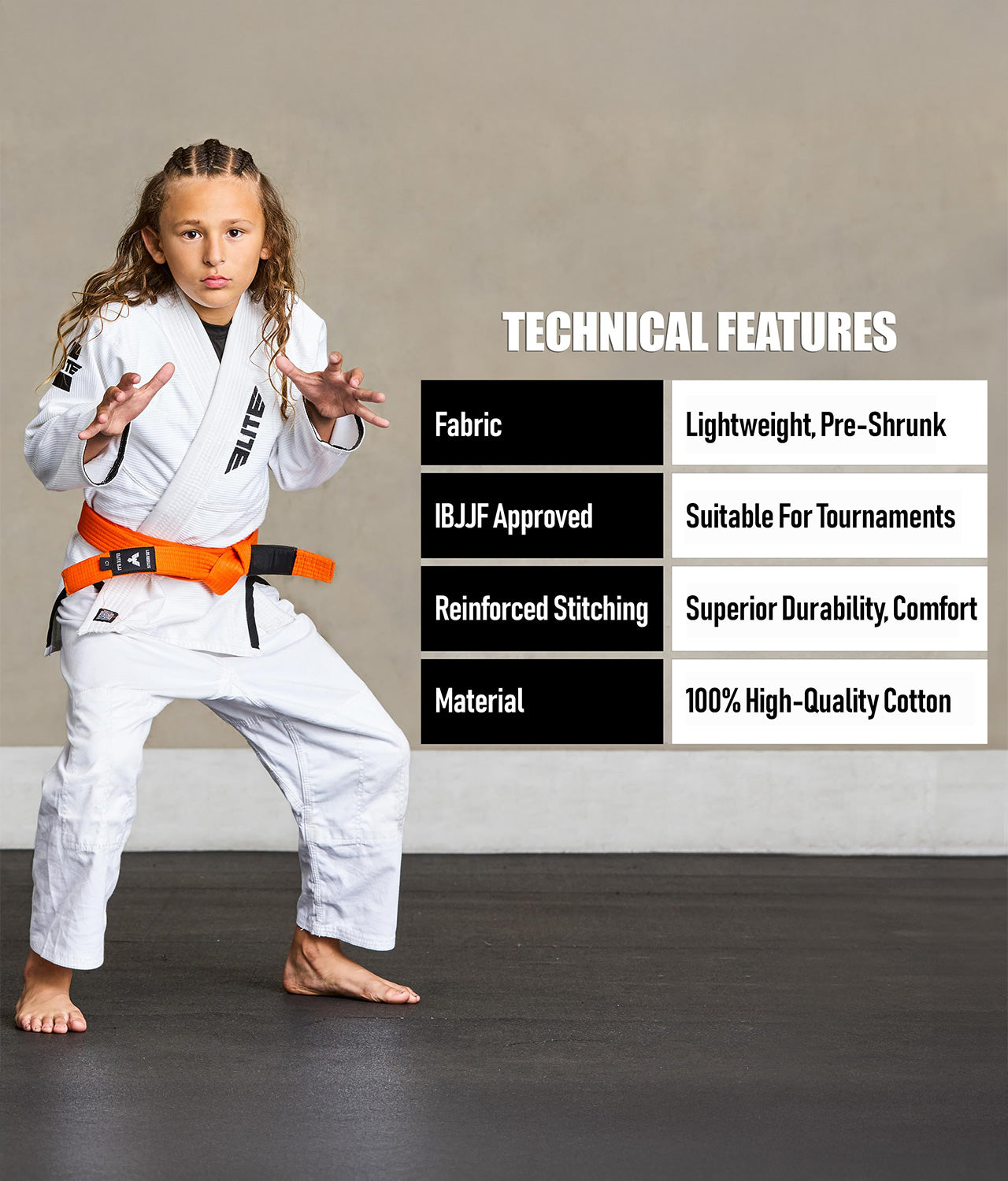 Kids Jiu Jitsu BJJ Orange Belt