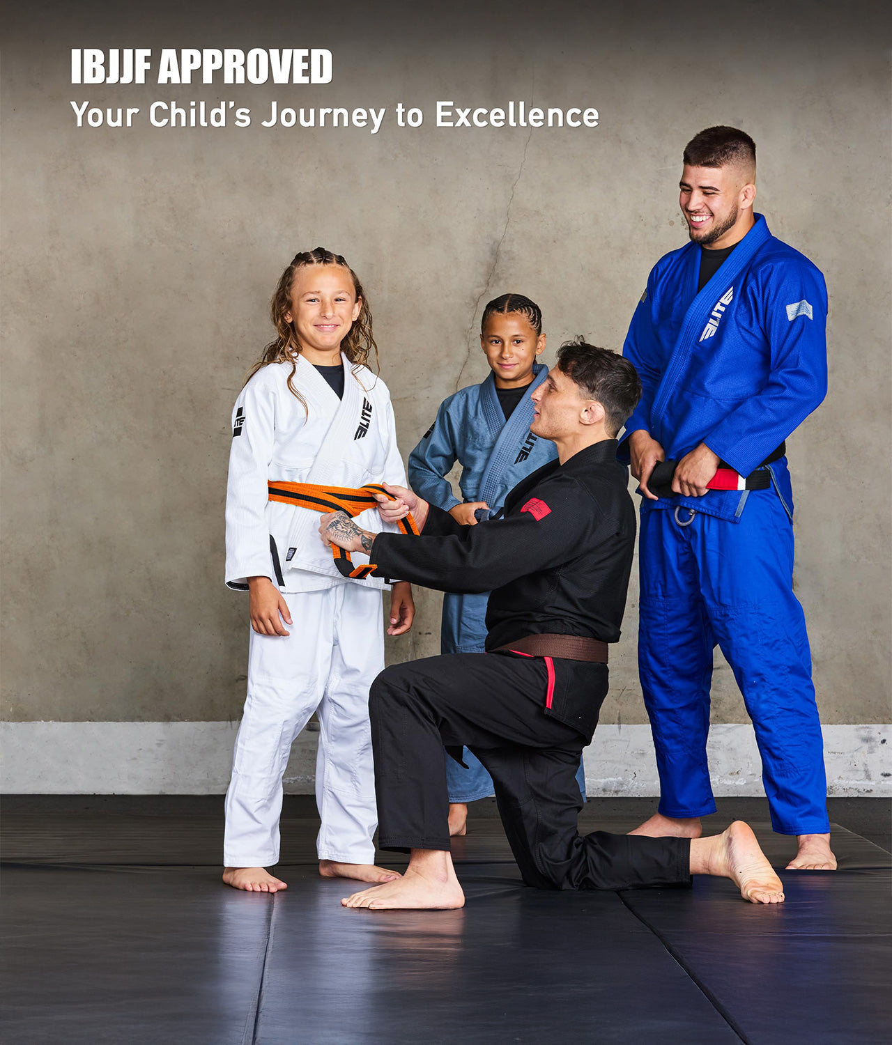 Kids' Brazilian Jiu Jitsu BJJ Orange/Black Belt