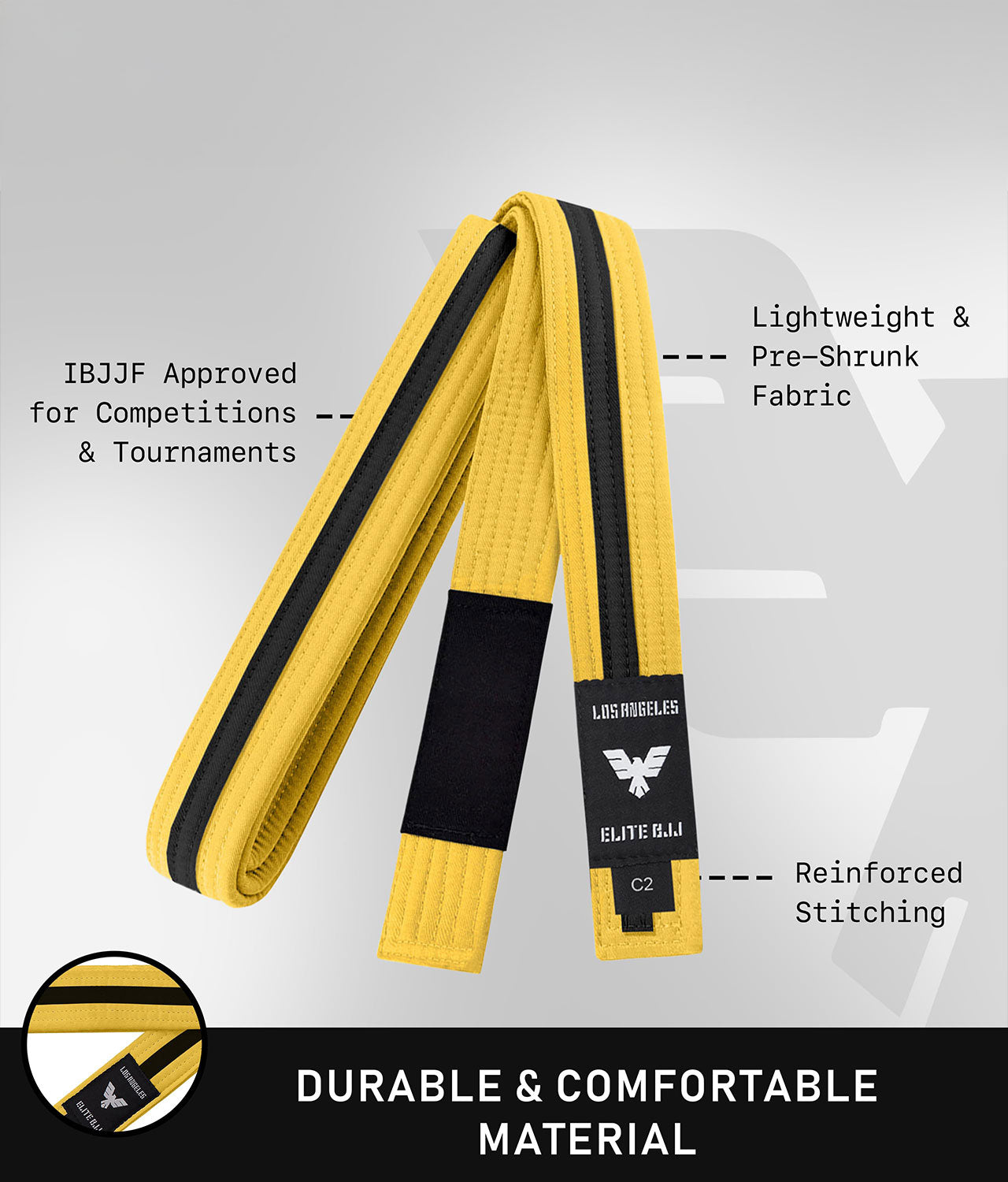 Kids' Brazilian Jiu Jitsu BJJ Yellow/Black Belt