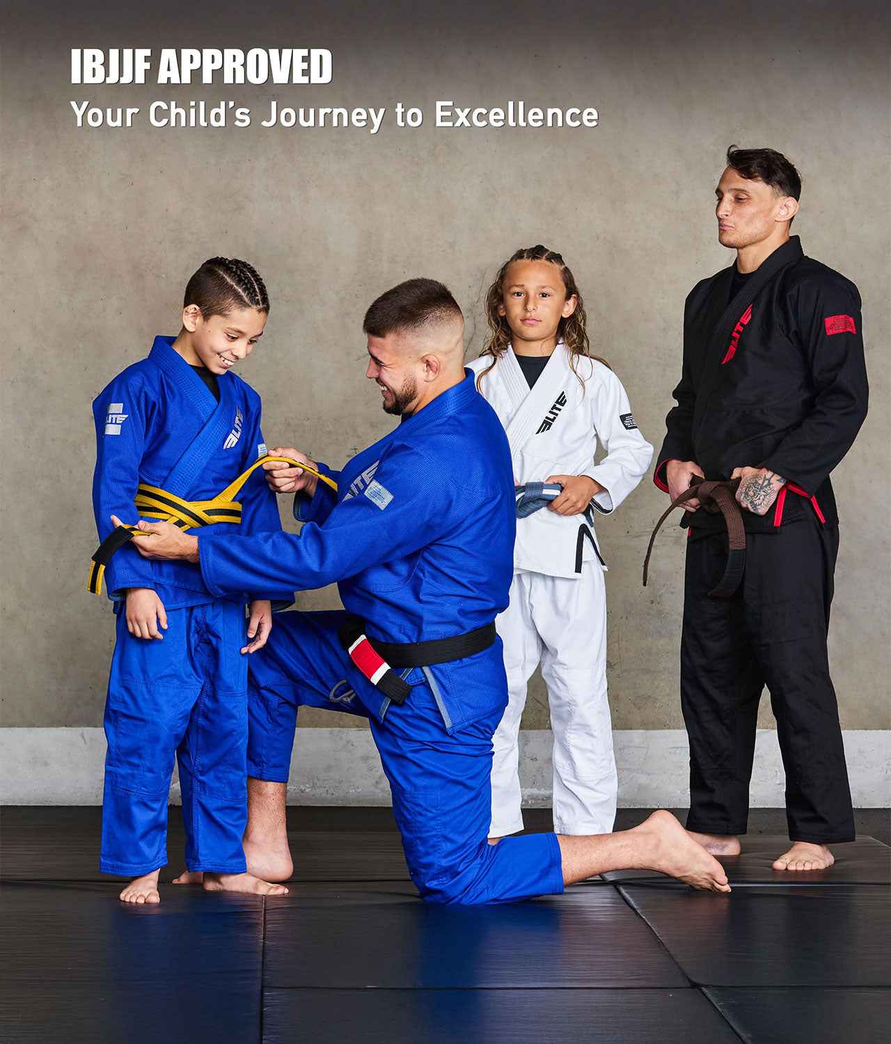 Kids' Brazilian Jiu Jitsu BJJ Yellow/Black Belt