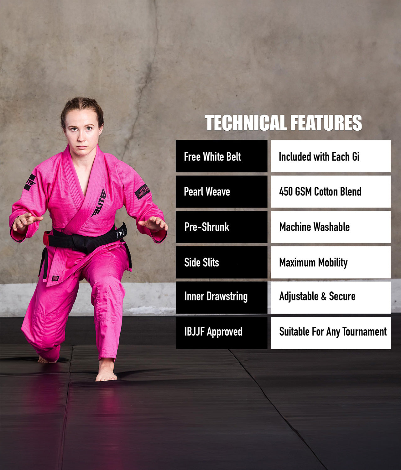 Women's Core Pink Brazilian Jiu Jitsu BJJ Gi