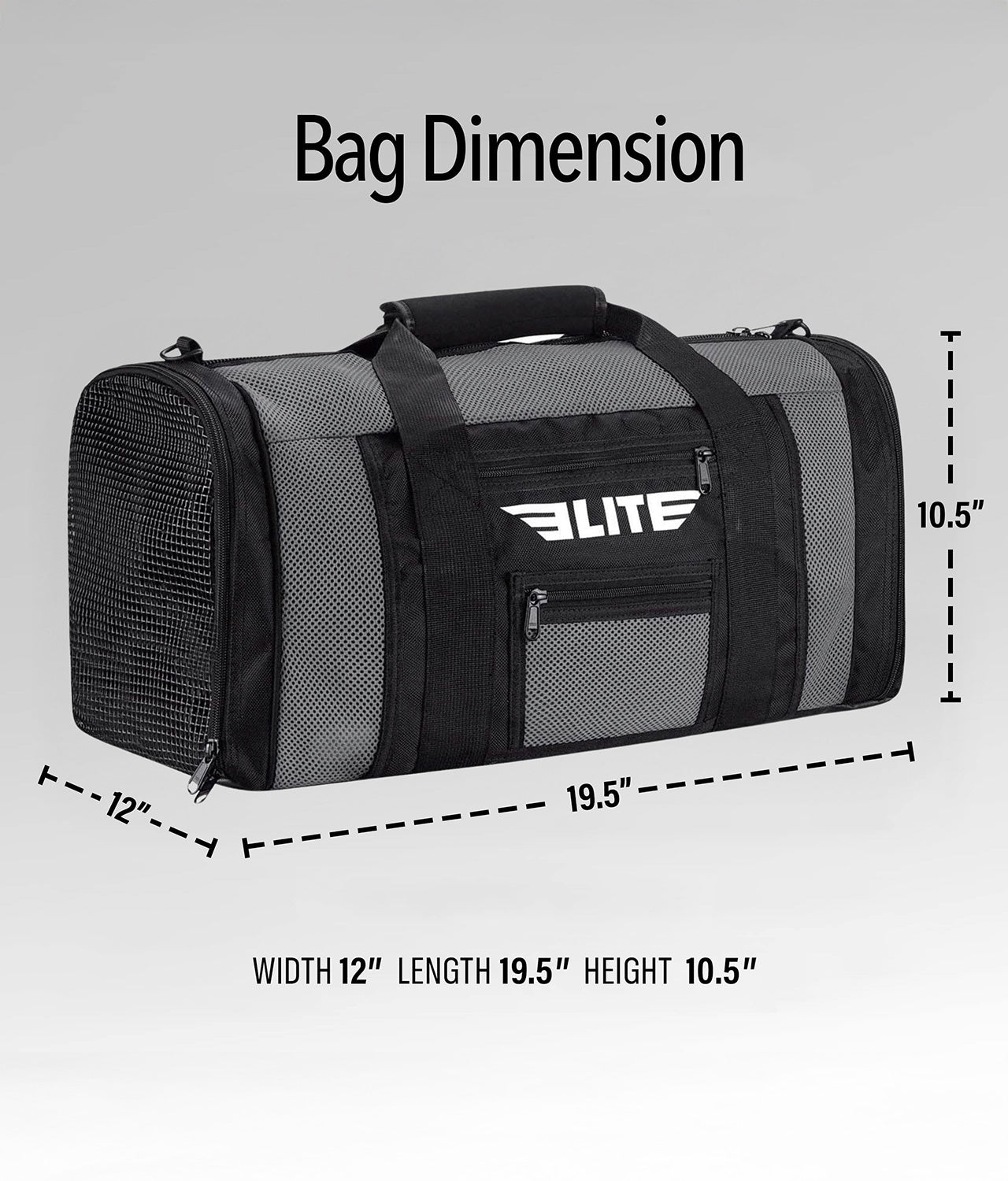 Mesh Gray Large Brazilian Jiu Jitsu BJJ Gear Gym Bag