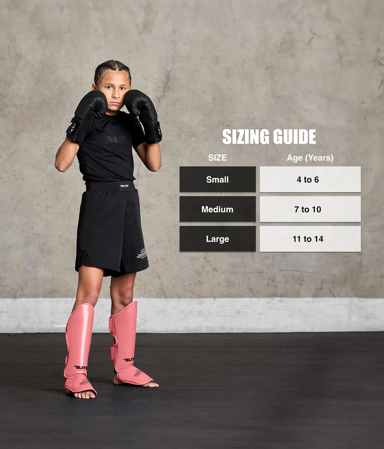 Kids' Plain Pink Boxing Shin Guard : 7 to 10 Years