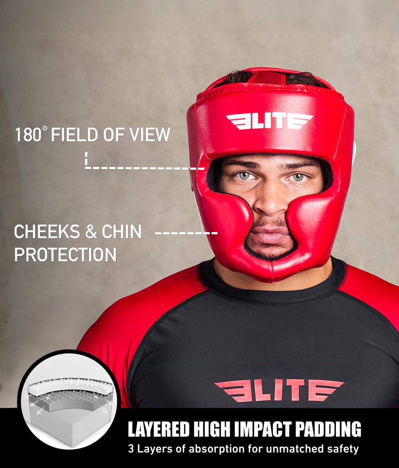 Adults' Essential Red Boxing Headgear