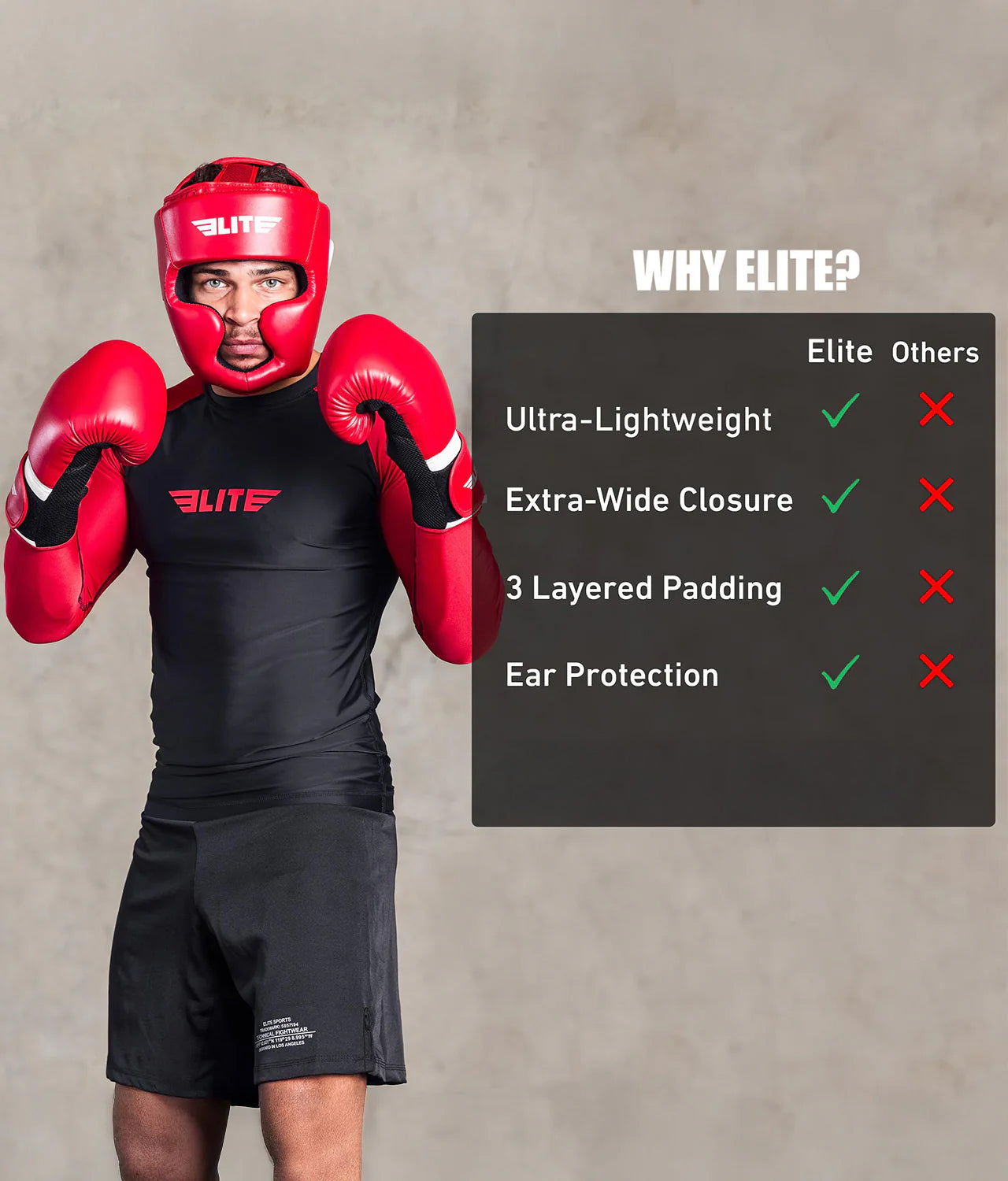 Adults' Essential Red MMA Headgear