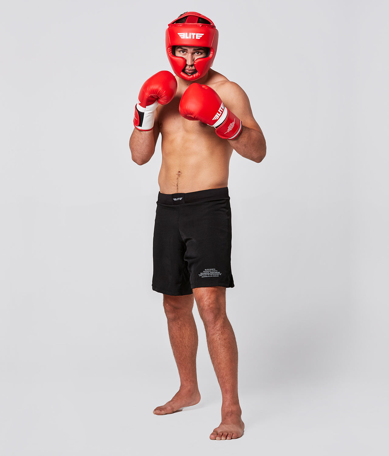 Elite Sports Adults' Essential Red MMA Headgear Action