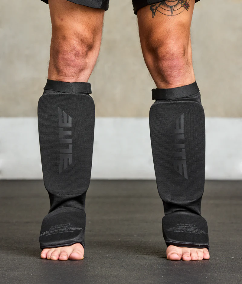 Adults' Standard Black/Black MMA Shin Guards