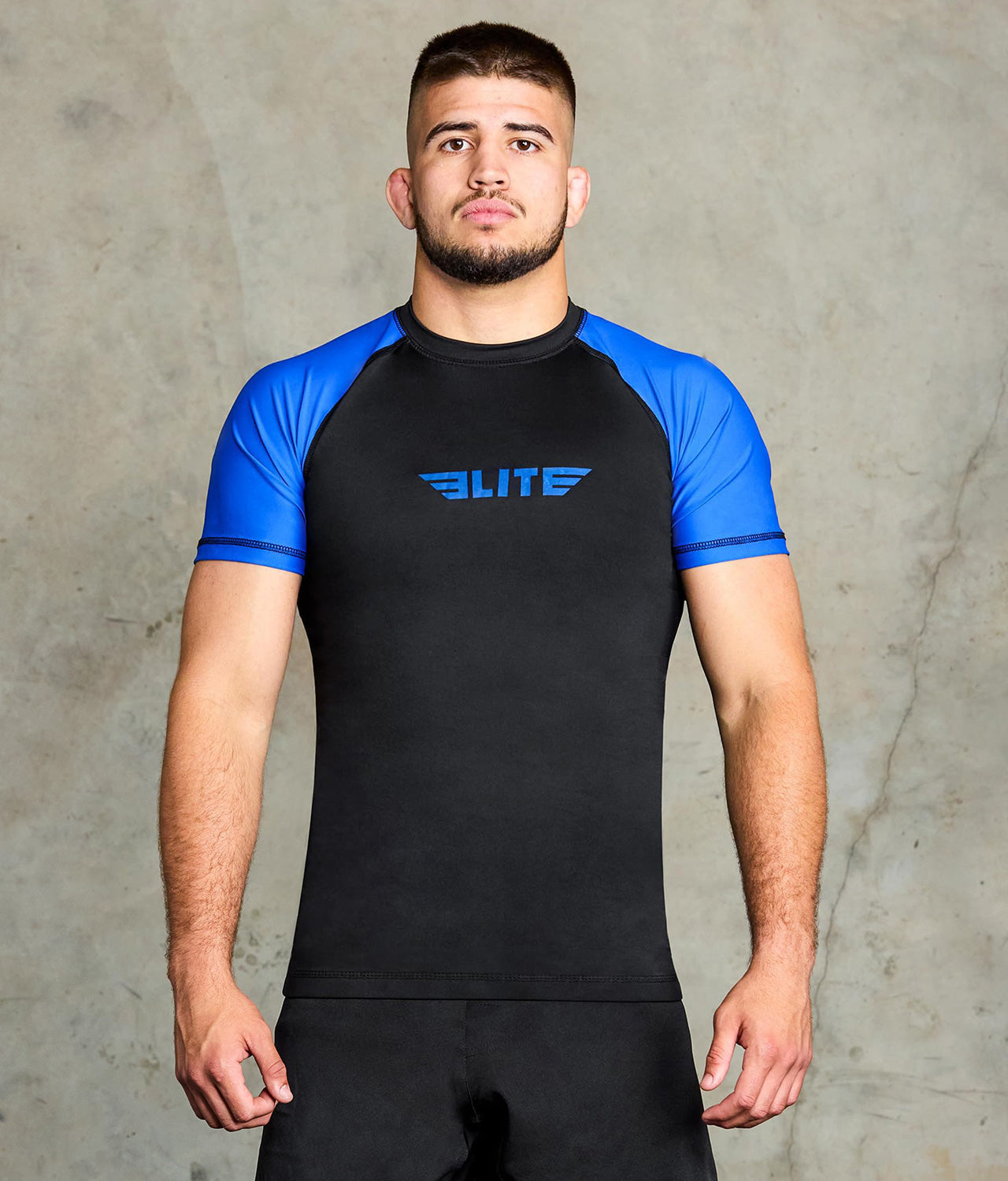 Men's Standard Blue Short Sleeve Jiu Jitsu BJJ Rash Guard