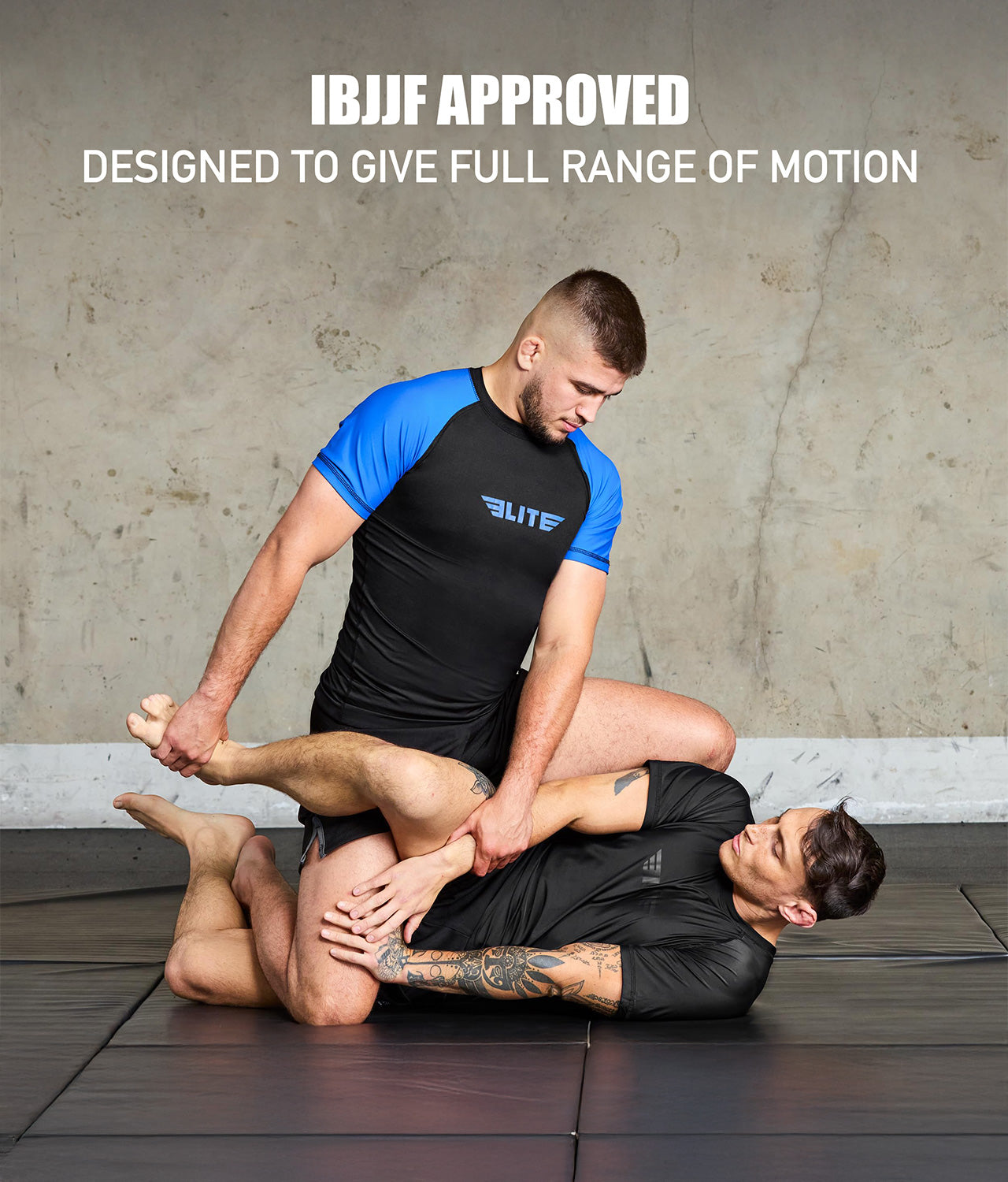 standard blue short sleeve mens ibjjf approved bjj rashguard