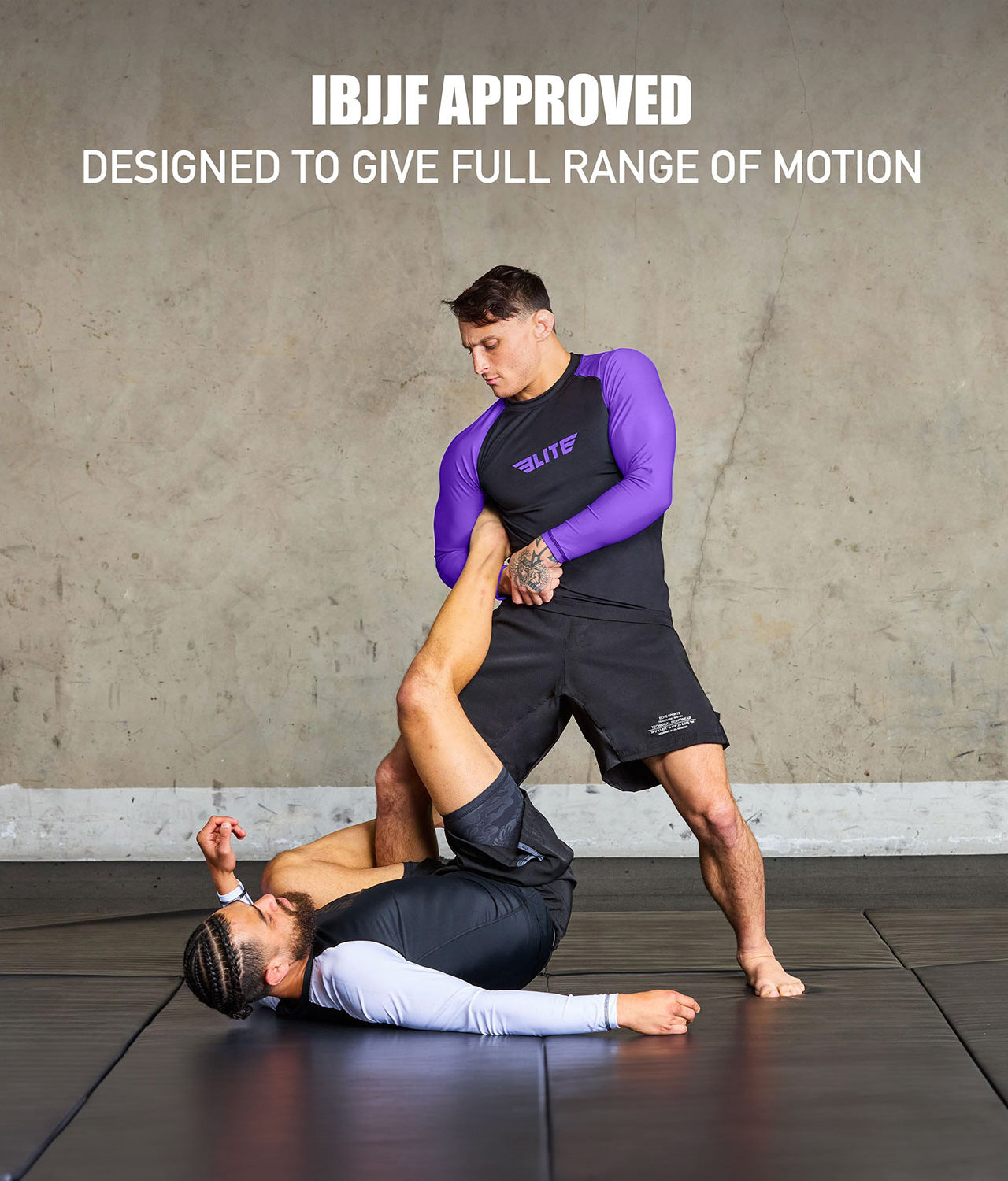 Men's Standard Purple Long Sleeve Training Rash Guard