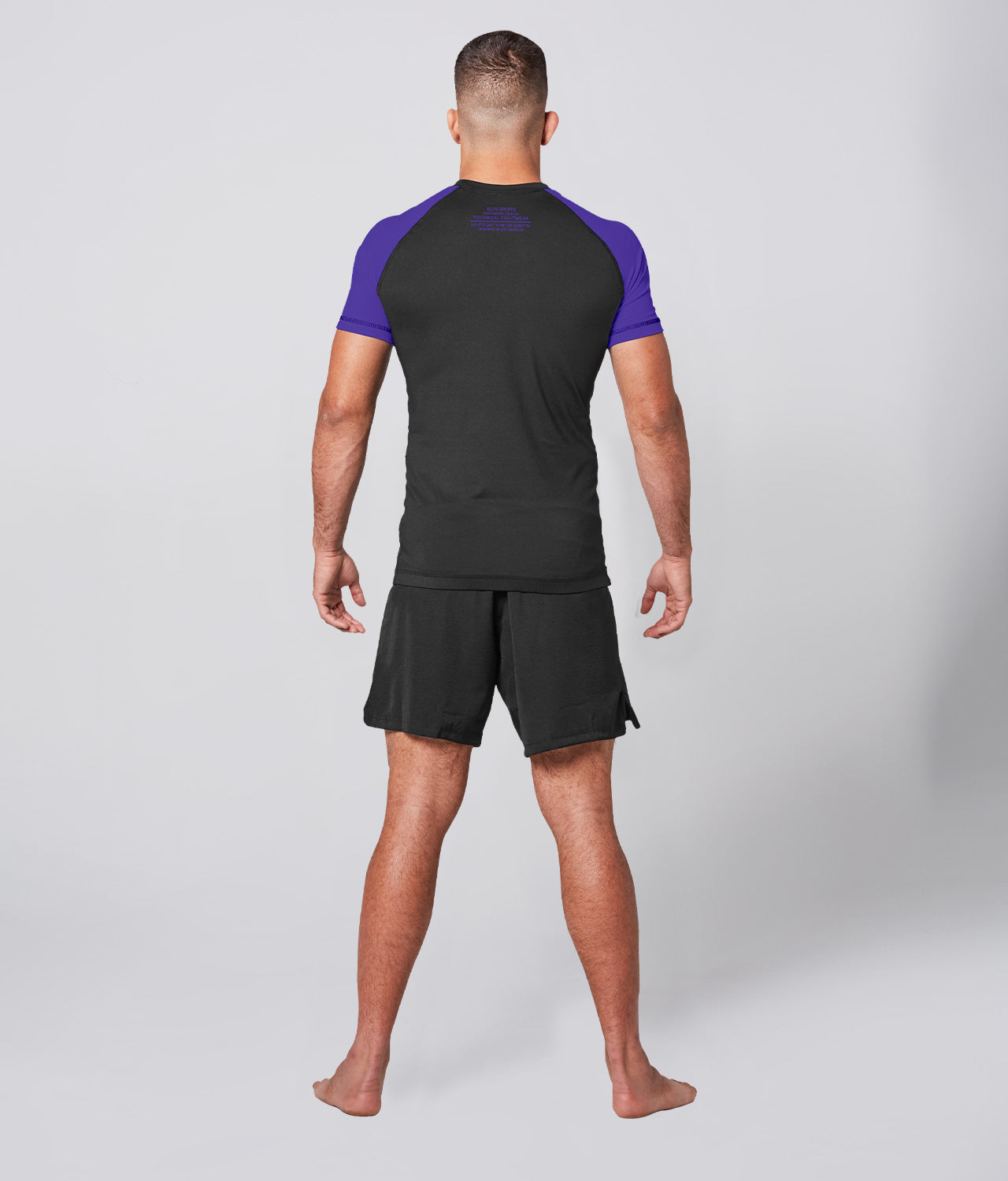 Men's Standard Purple Short Sleeve Jiu Jitsu BJJ Rash Guard