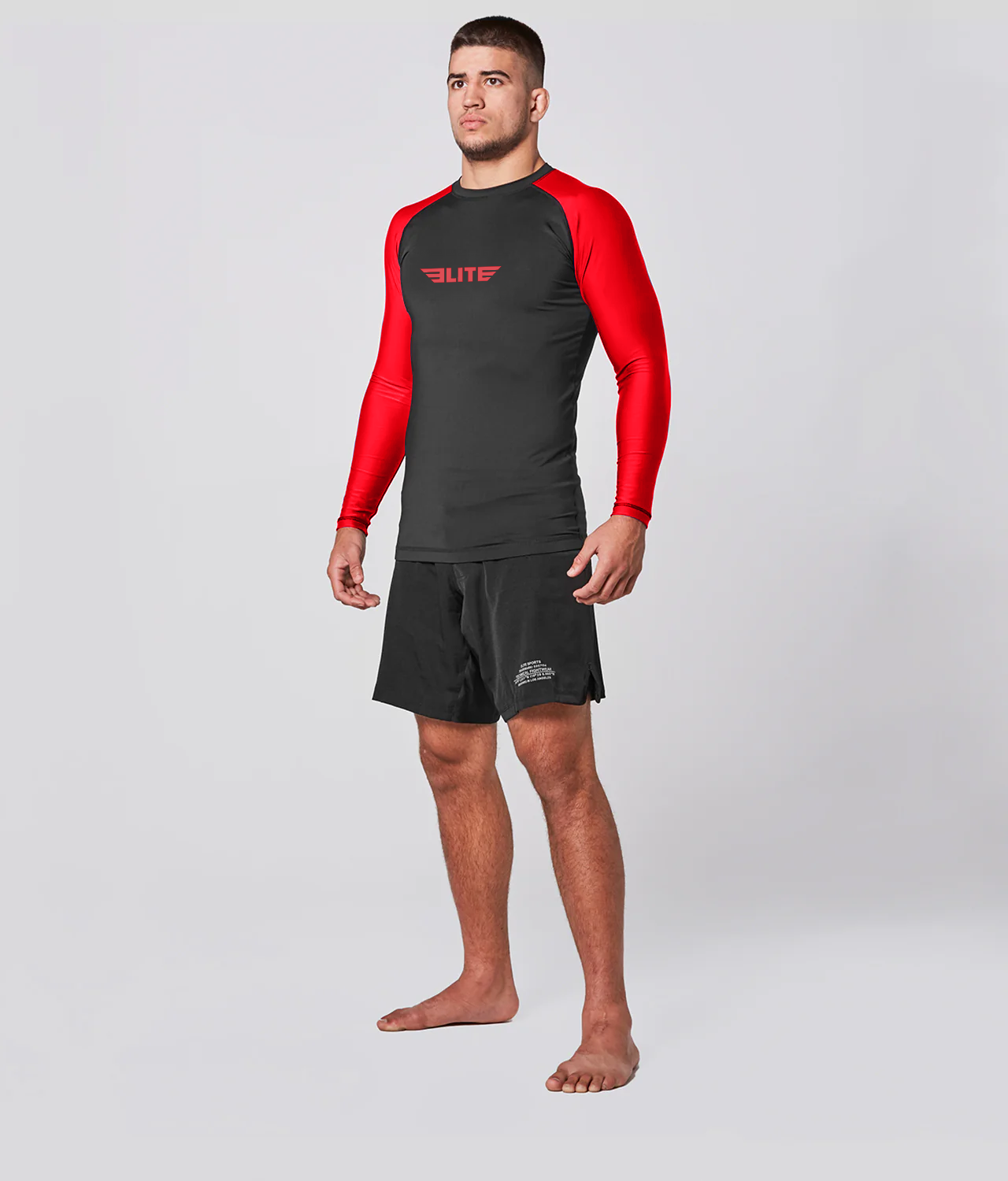 Men's Standard Red Long Sleeve Jiu Jitsu BJJ Rash Guard