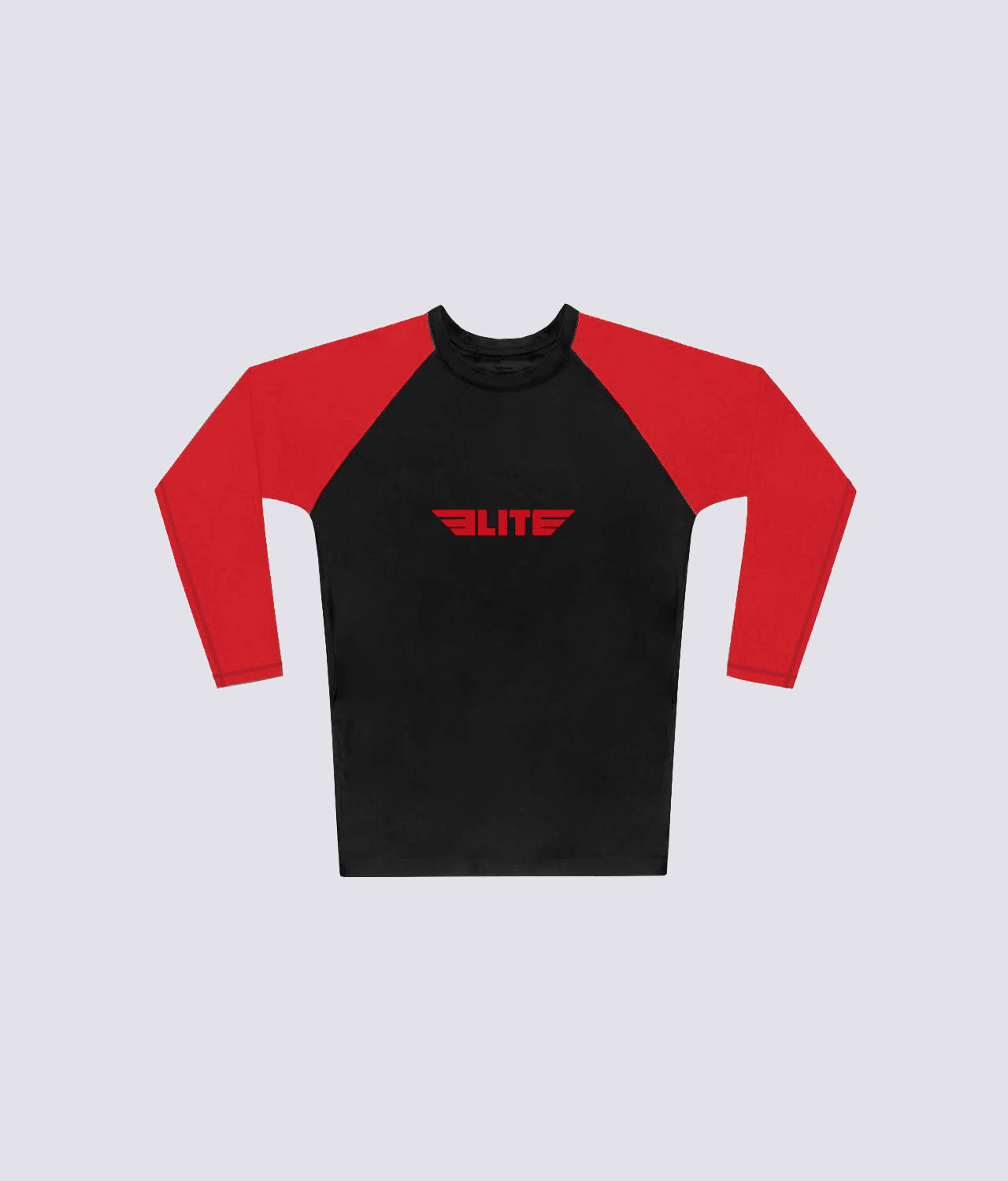 Elite Sports Men's Standard Red Long Sleeve Wrestling Rash Guard Flat